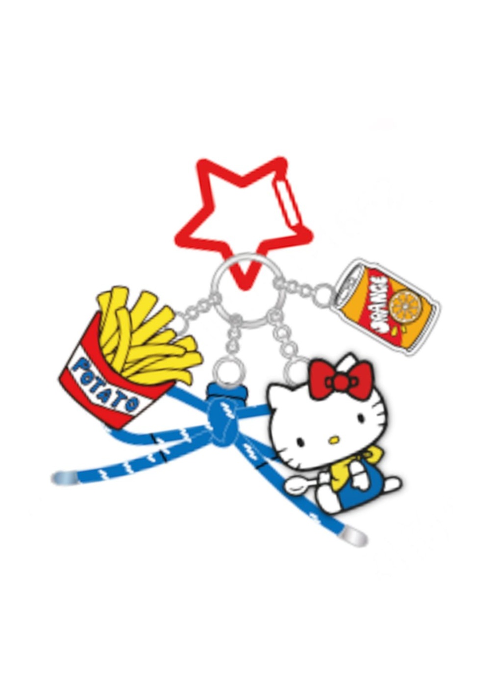 Llavero Colgante Soda y Papas Fritas Hello Kitty Dinner Miniso