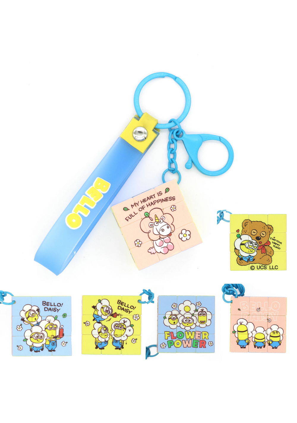 Llavero Cubo Colección Daisy Minions Miniso
