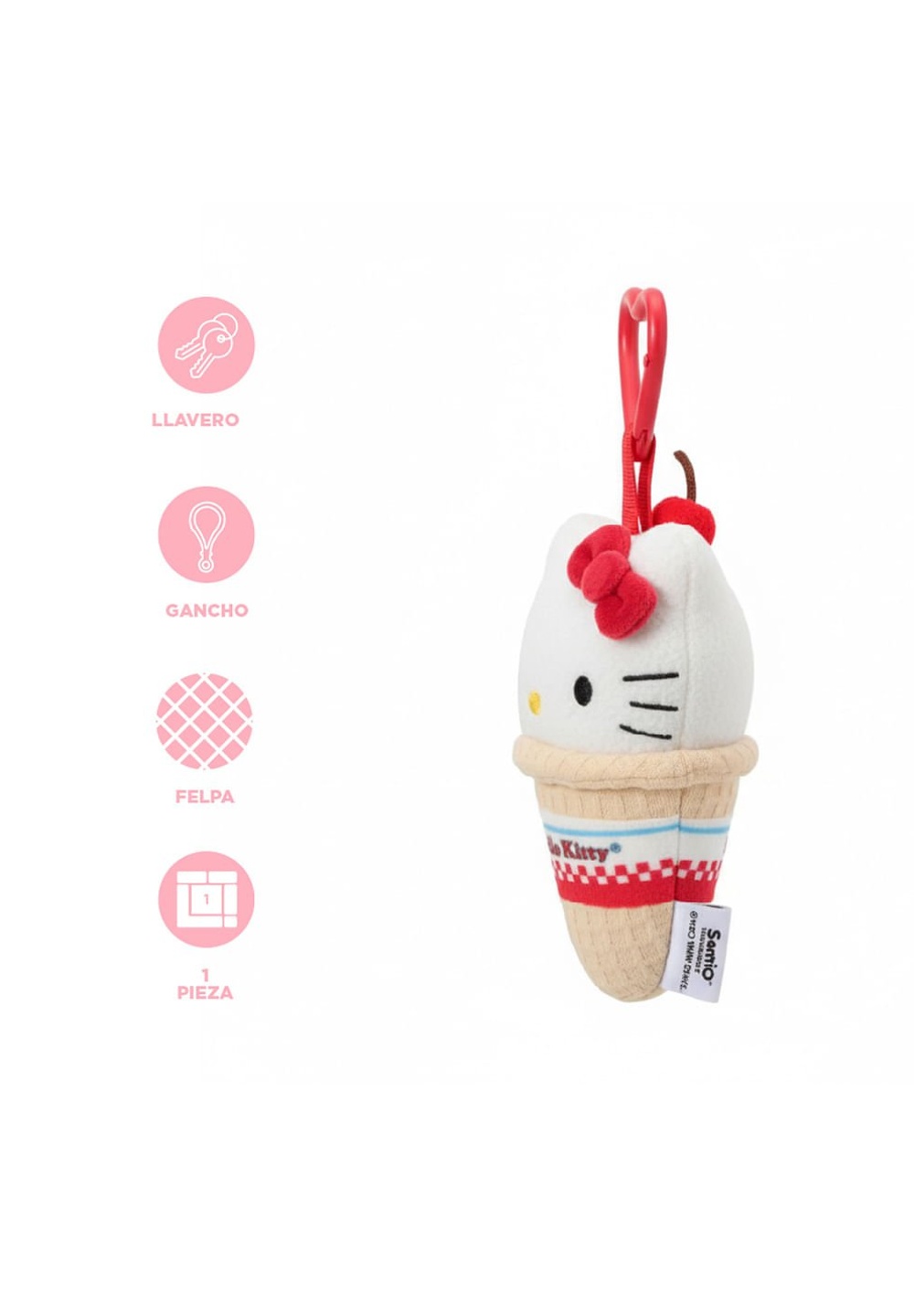 Llavero de Peluche Hello Kitty Dinner Miniso Unisex - Vista 3