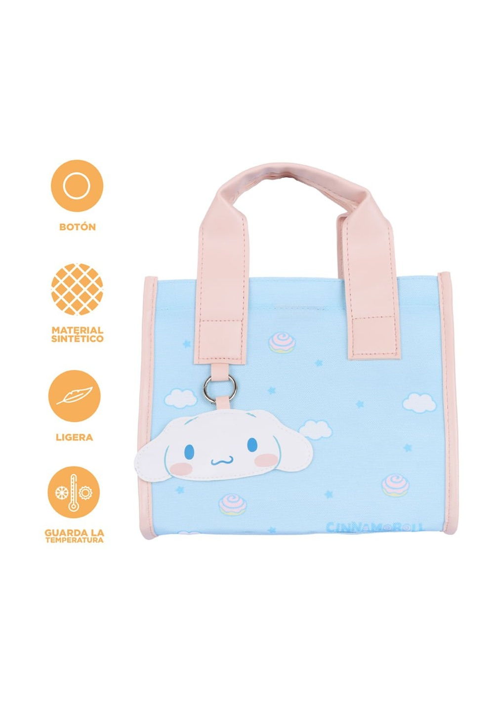 Lonchera Textil 23x12x20 Cm Cinnamoroll Sanrio Miniso Unisex - Vista 3