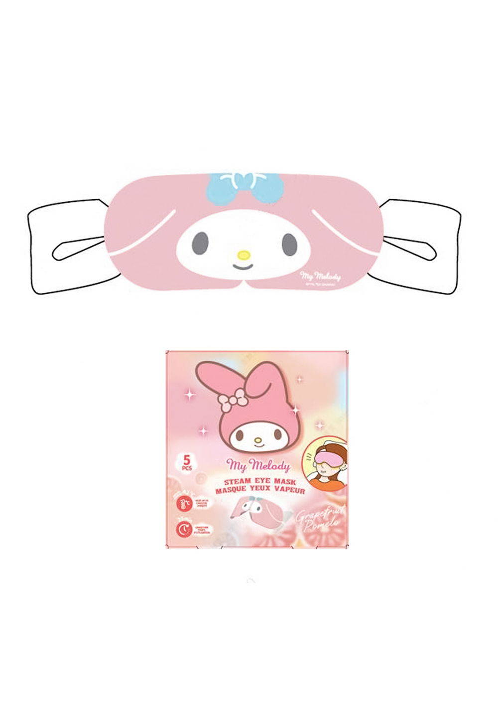 Máscara de Ojos Sanrio (pomelo, 5 Piezas) Miniso