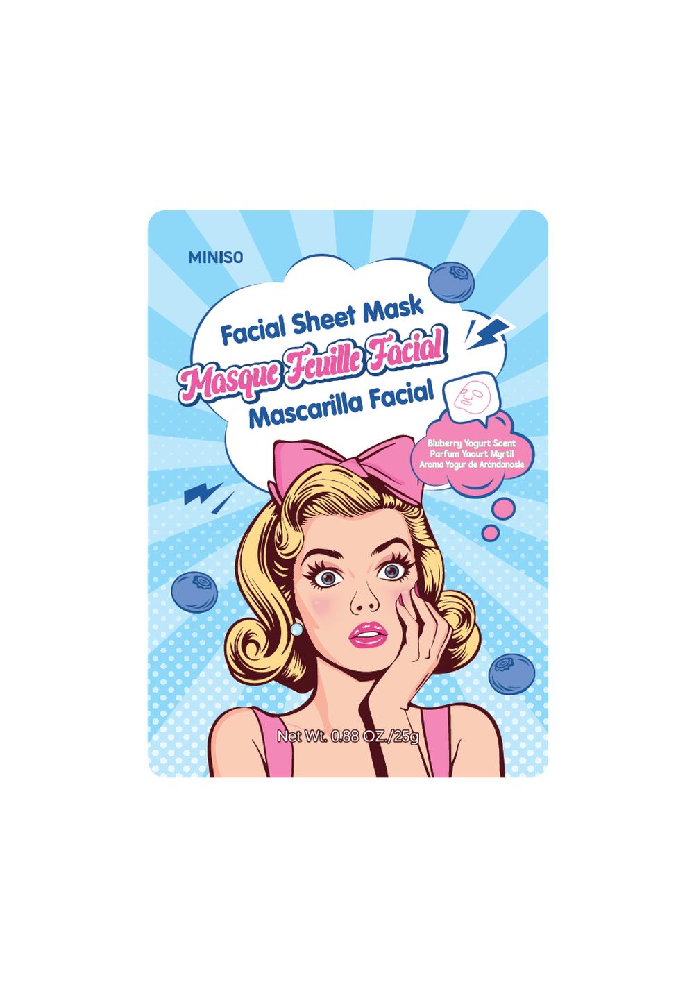 Mascarilla Facial con Aroma Yogur de Arándanos Miniso