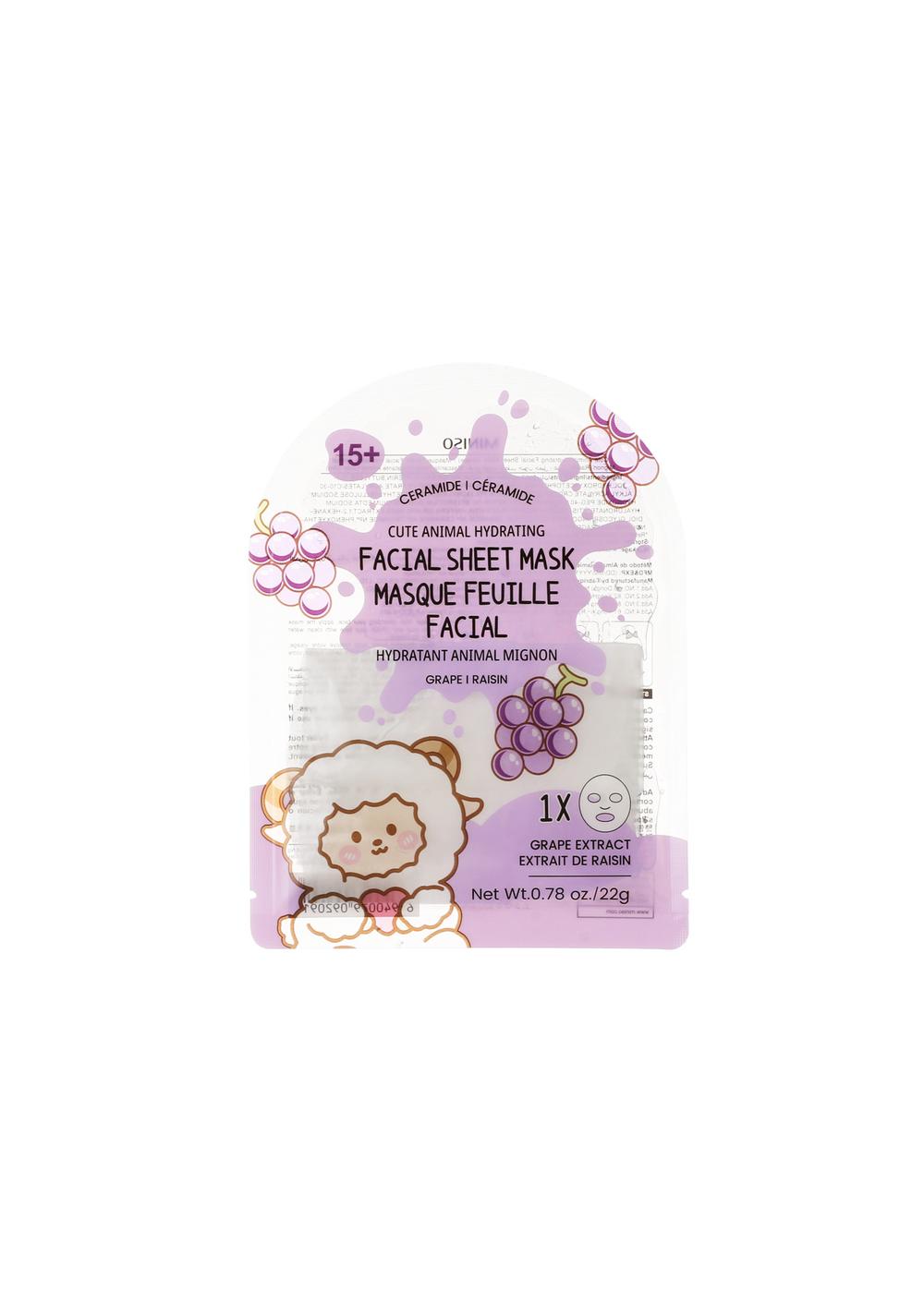 Mascarilla Facial Hidratante de Animal Cute (uva) Miniso