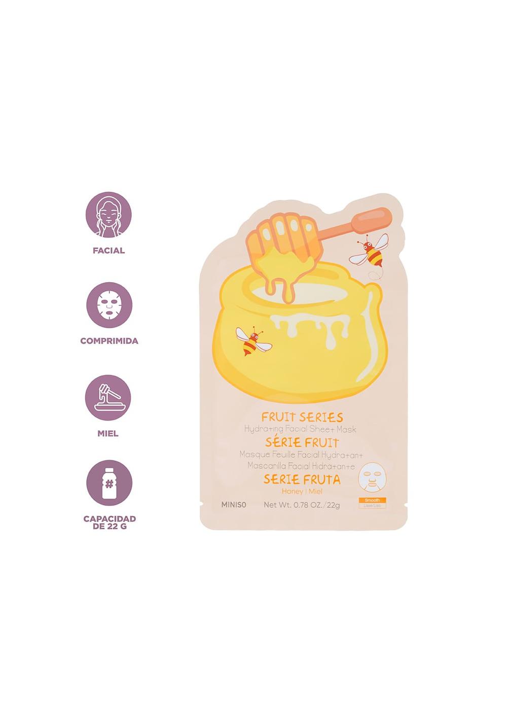 Mascarilla Facial Hidratante Fruit Series (miel) Miniso Unisex - Vista 3