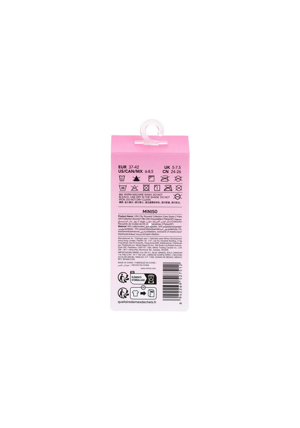 Medias Deportivas Usa City Souvenir Collection Miniso para Mujer - Vista 4