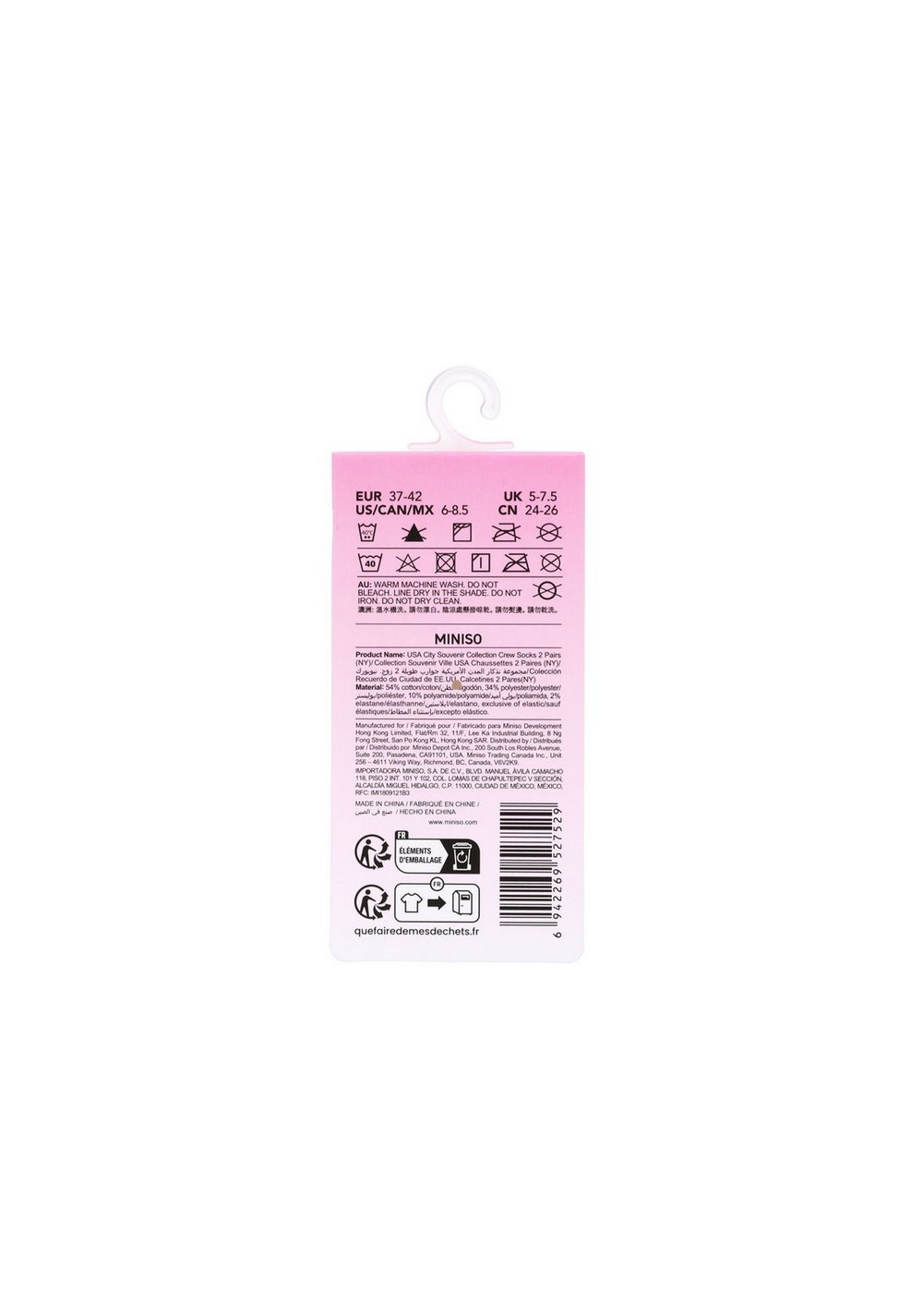 Medias Deportivas Usa City Souvenir Collection Miniso para Mujer - Vista 4
