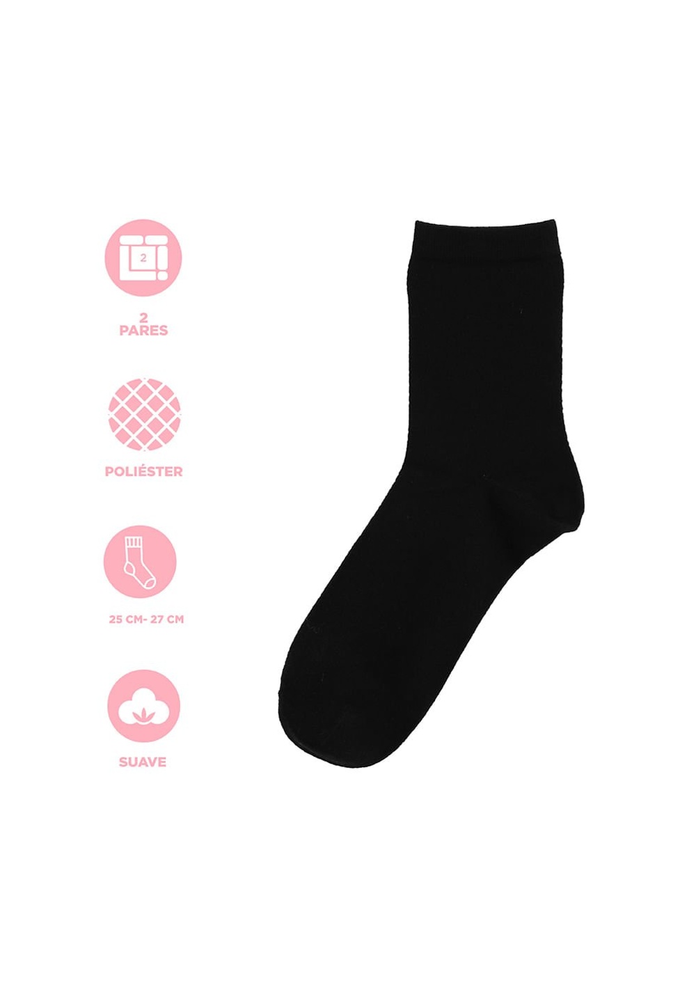 Medias Talla 25-27 2 Pares Diseño Aleatorio Miniso para Hombre - Vista 3