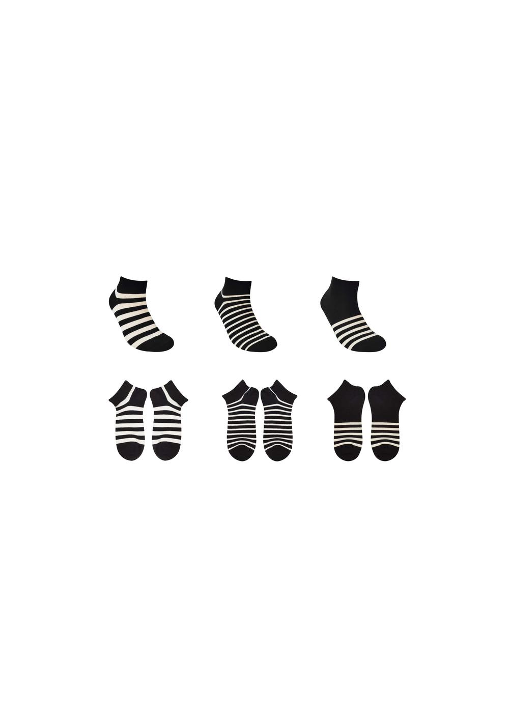 Medias Tobilleras Rayas 6 Pares Miniso