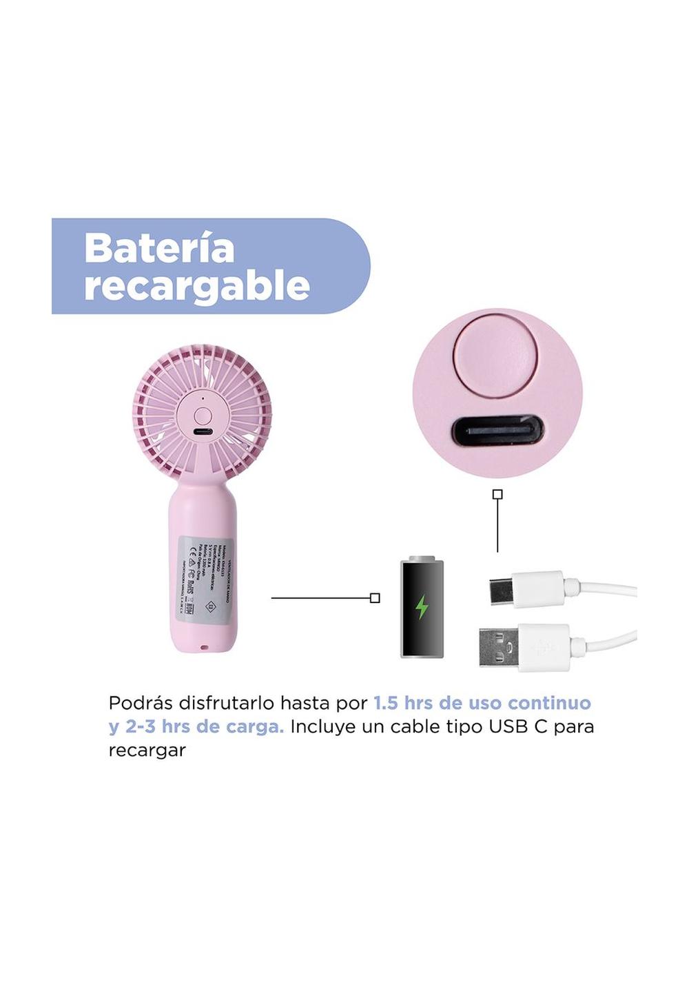 Mini Ventilador de Mano Recargable Miniso Unisex - Vista 4