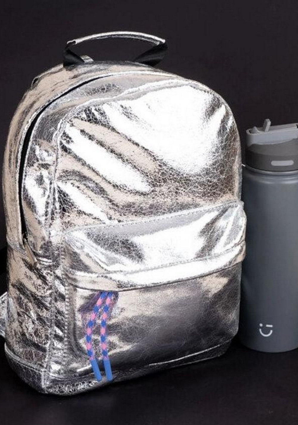 Mochila Casual Textil Plateada 24x11x33 Cm Miniso para Mujer - Vista 3