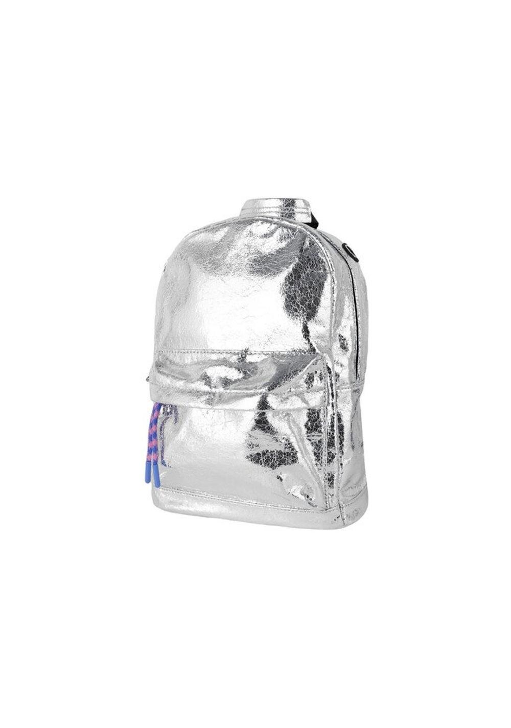 Mochila Casual Textil Plateada 24x11x33 Cm Miniso