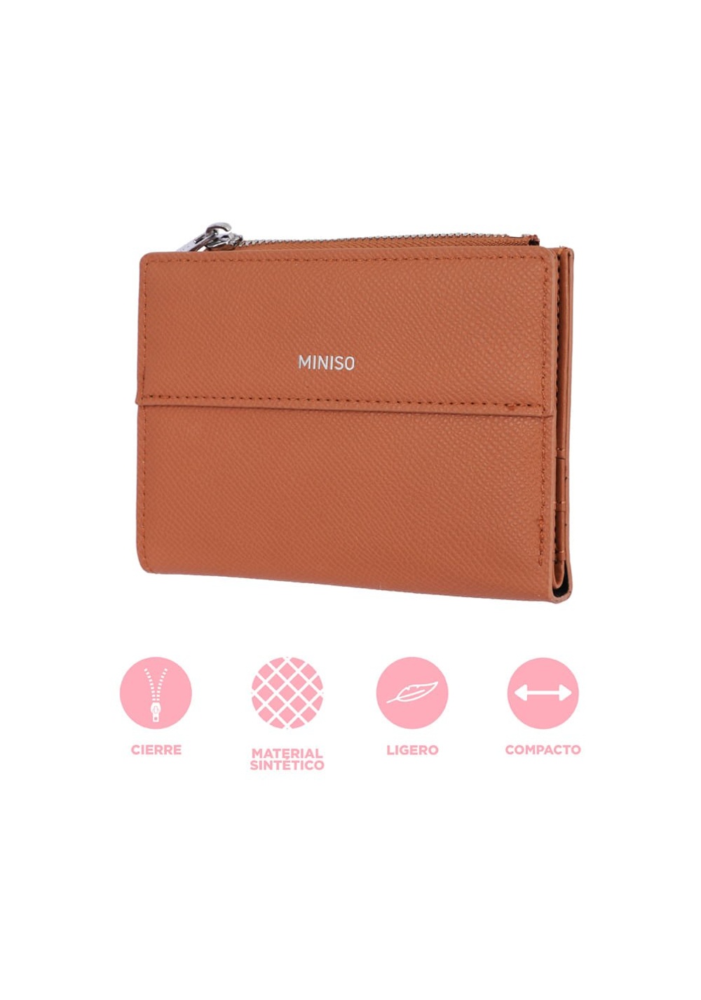 Monedero Café 12 X 9 2 Cm Miniso para Mujer - Vista 3