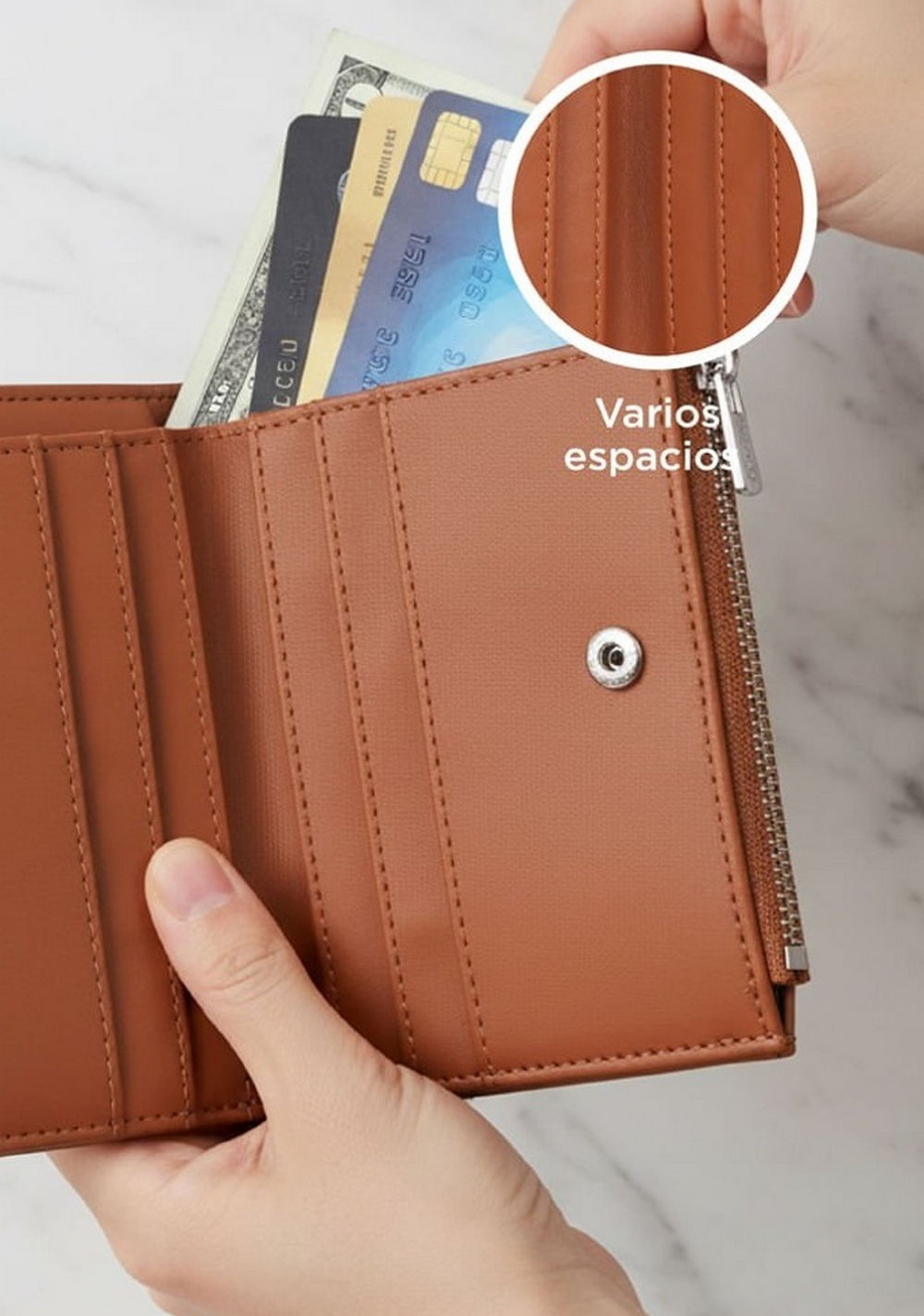 Monedero Café 12 X 9 2 Cm Miniso para Mujer - Vista 5