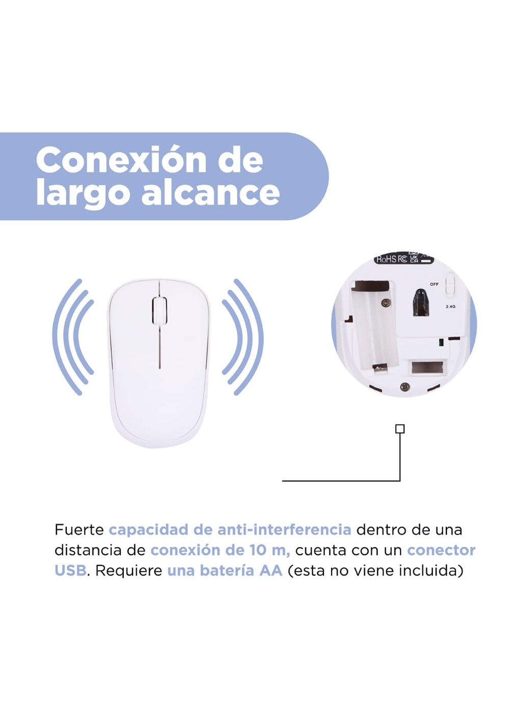 Mouse Inalámbrico Sintético Macaron Miniso Unisex - Vista 5