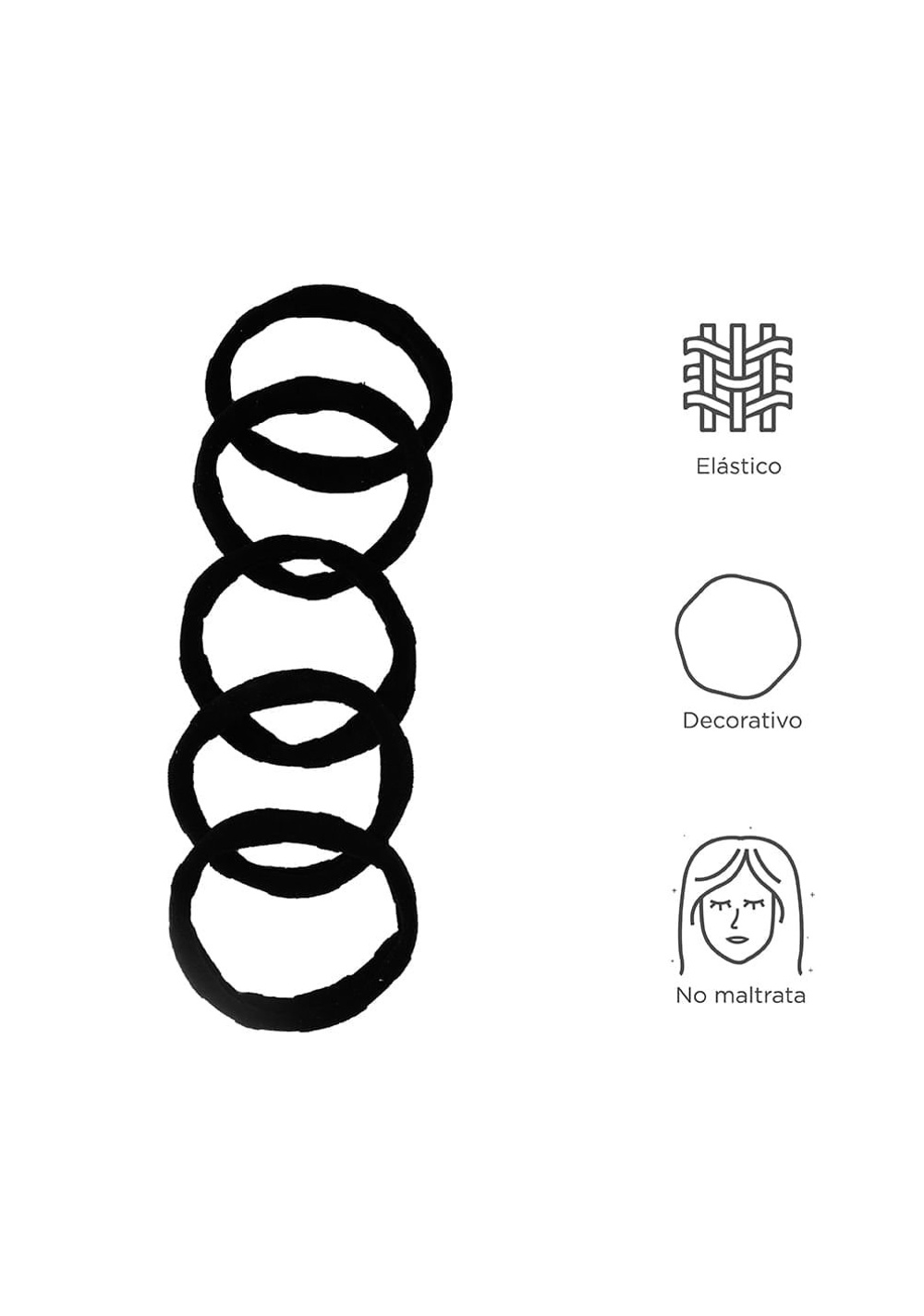 Paquete de Colas para el Cabello con Bamboo 5 Piezas Miniso para Mujer - Vista 3