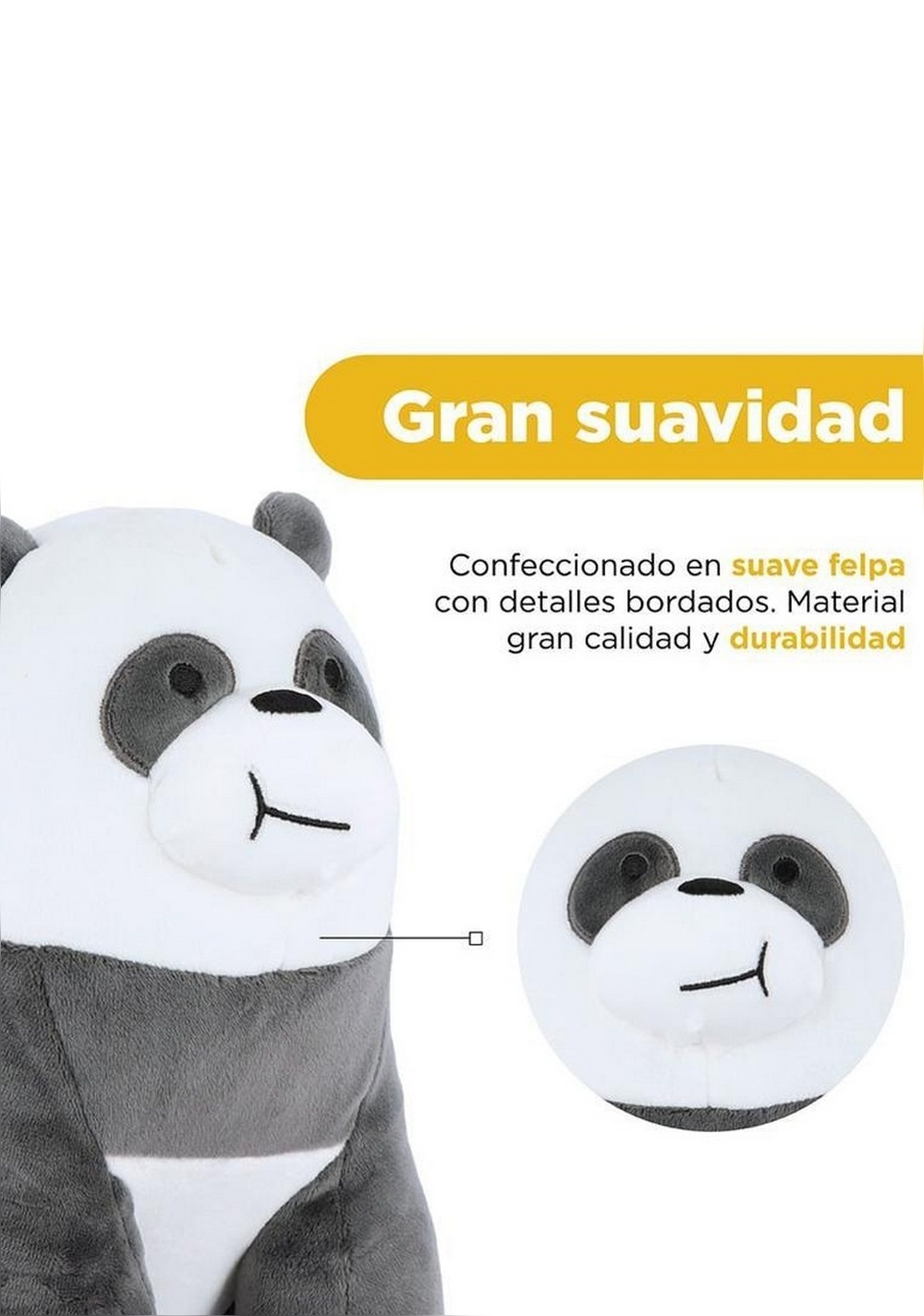 Peluche 28 Cm Agazapado Panda We Bare Bears Miniso Unisex - Vista 4