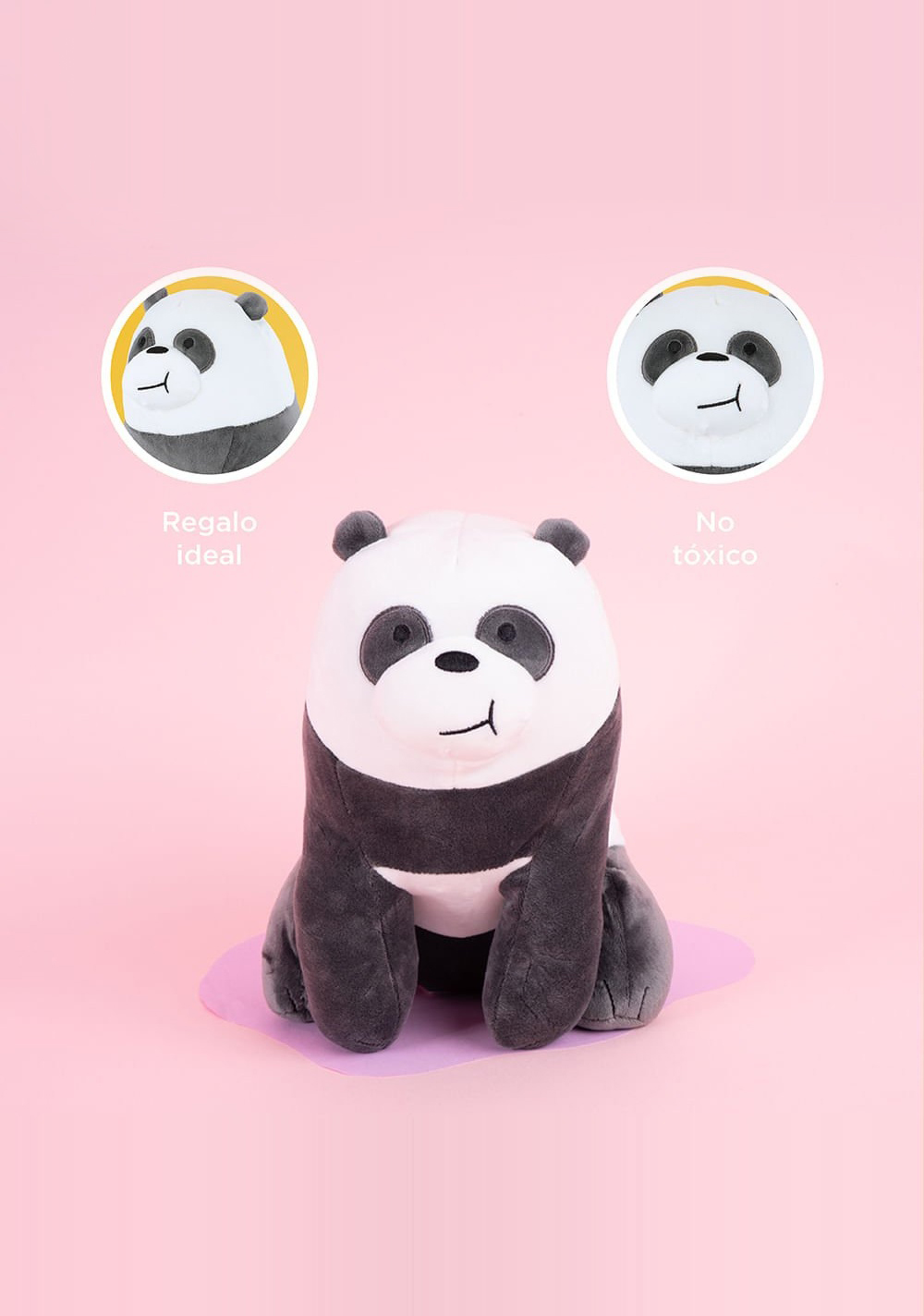 Peluche 28 Cm Agazapado Panda We Bare Bears Miniso Unisex - Vista 5