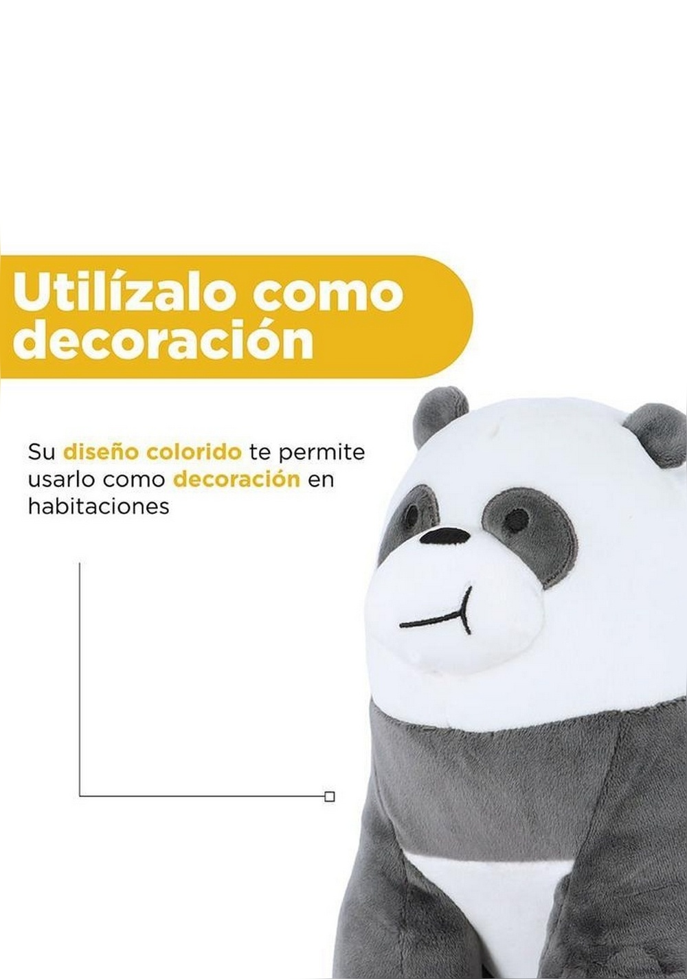 Peluche 28 Cm Agazapado Panda We Bare Bears Miniso Unisex - Vista 6