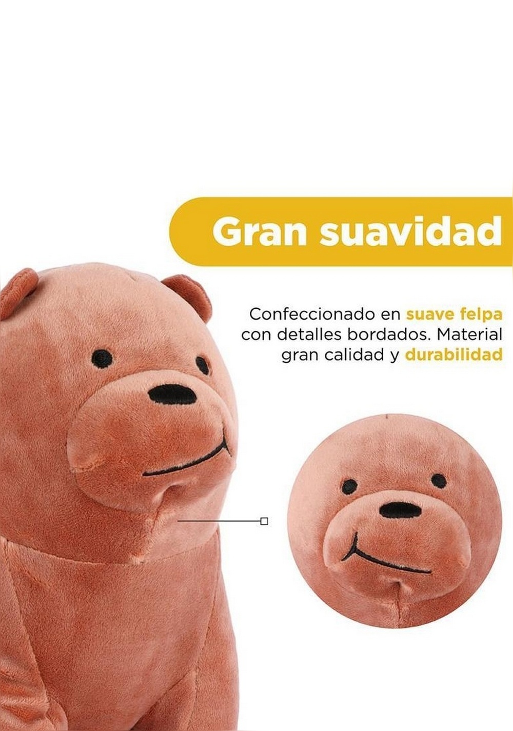 Peluche 28 Cm Pardo Colección We Bare Bears Miniso Unisex - Vista 4