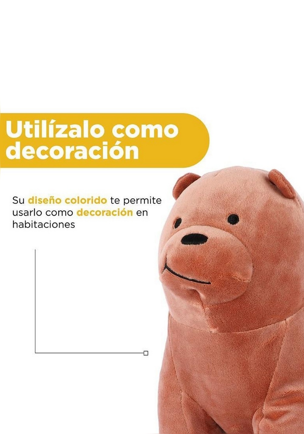 Peluche 28 Cm Pardo Colección We Bare Bears Miniso Unisex - Vista 6