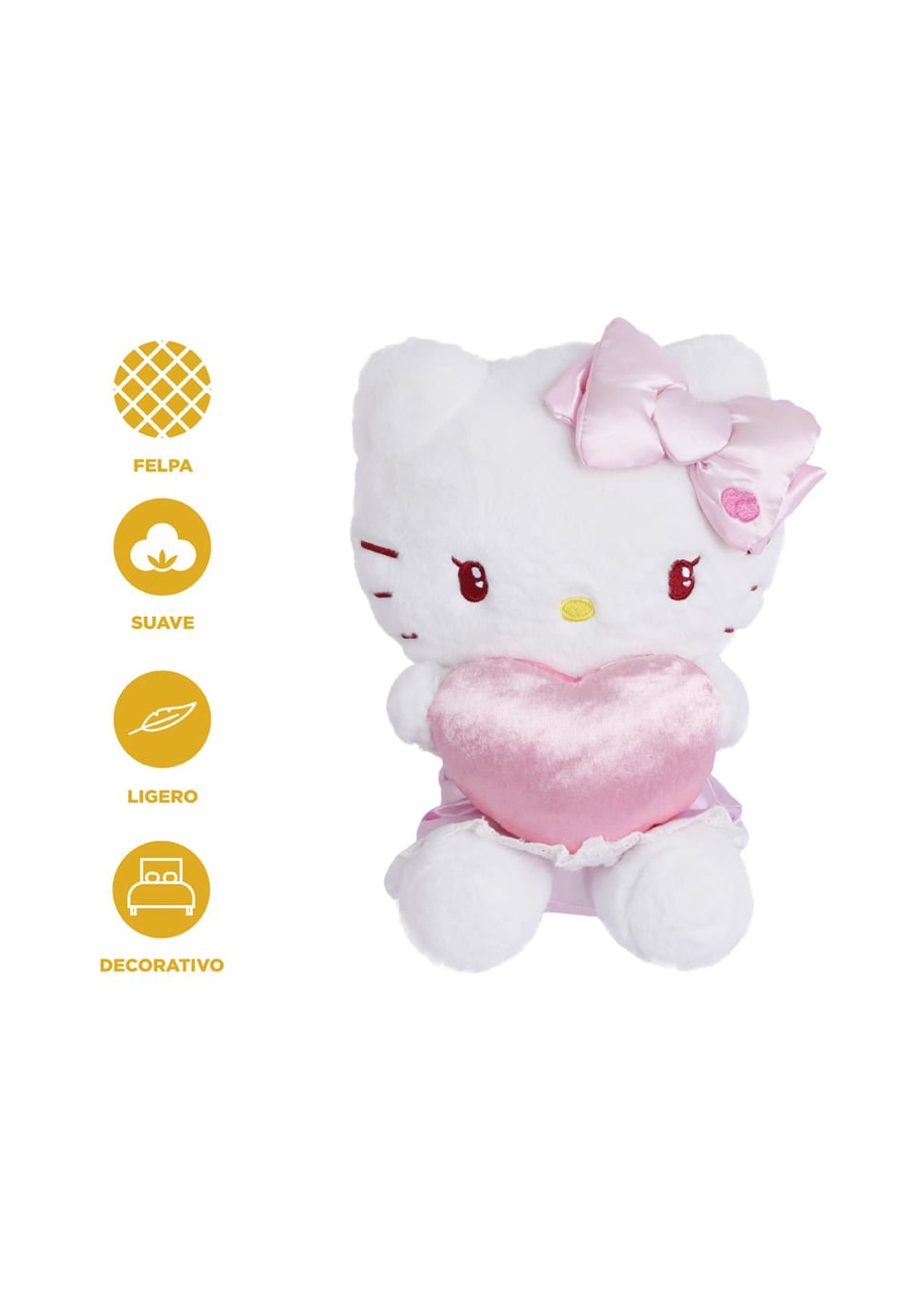 Peluche Corazón Valentines Day Decorativo Hello Kitty Miniso Unisex - Vista 4