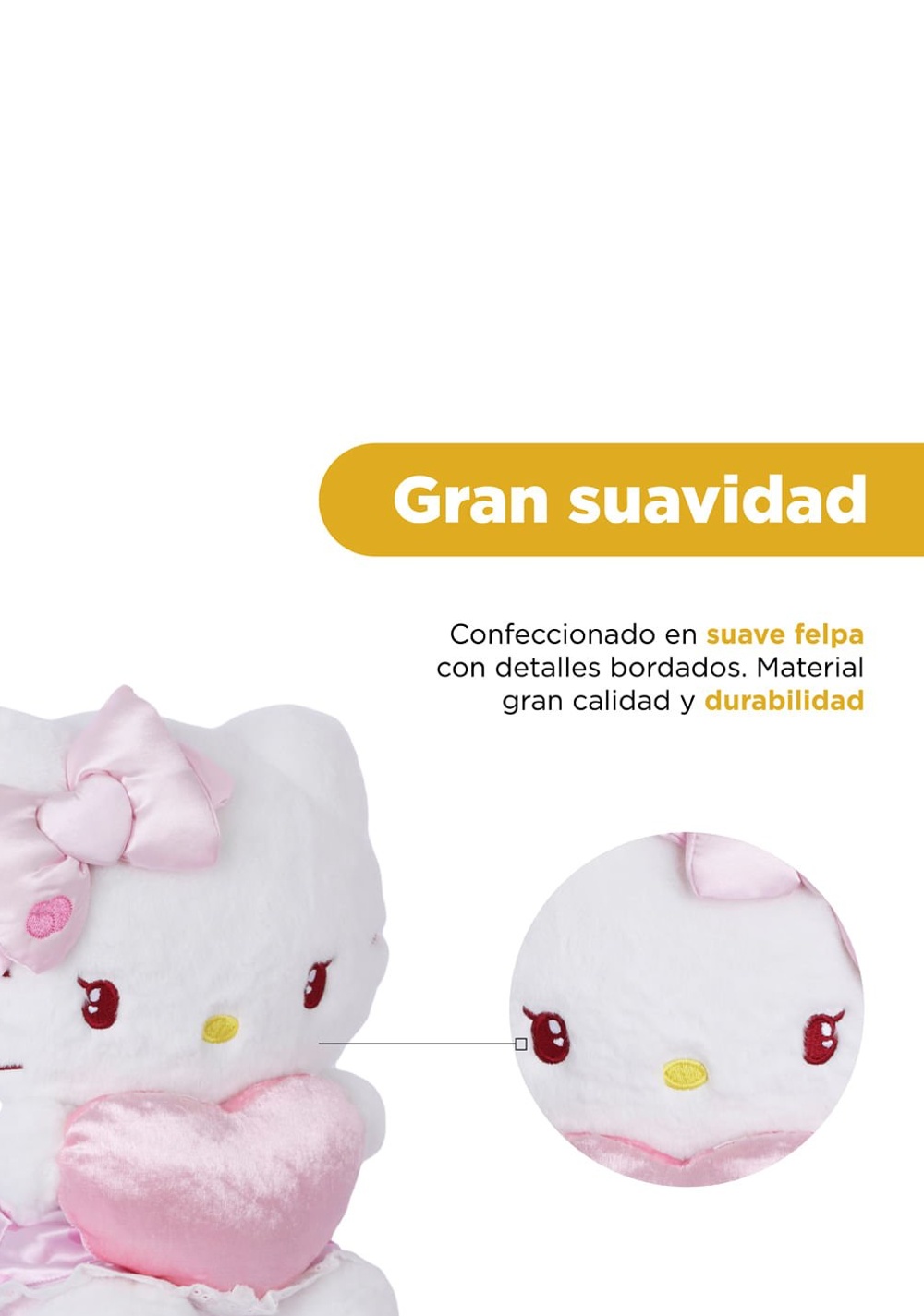 Peluche Corazón Valentines Day Decorativo Hello Kitty Miniso Unisex - Vista 5