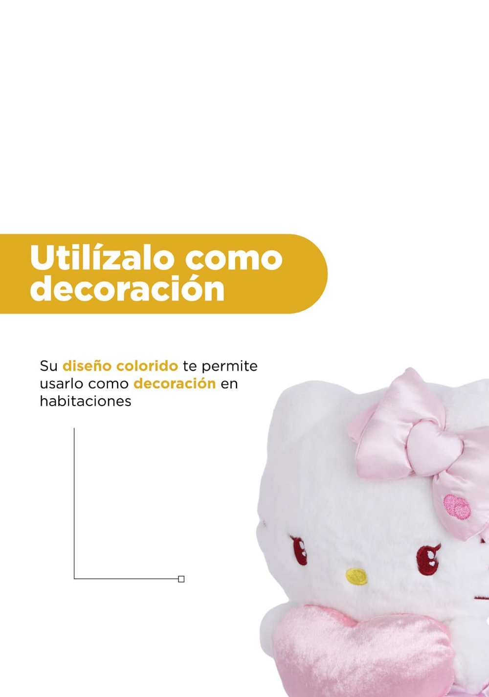 Peluche Corazón Valentines Day Decorativo Hello Kitty Miniso Unisex - Vista 7