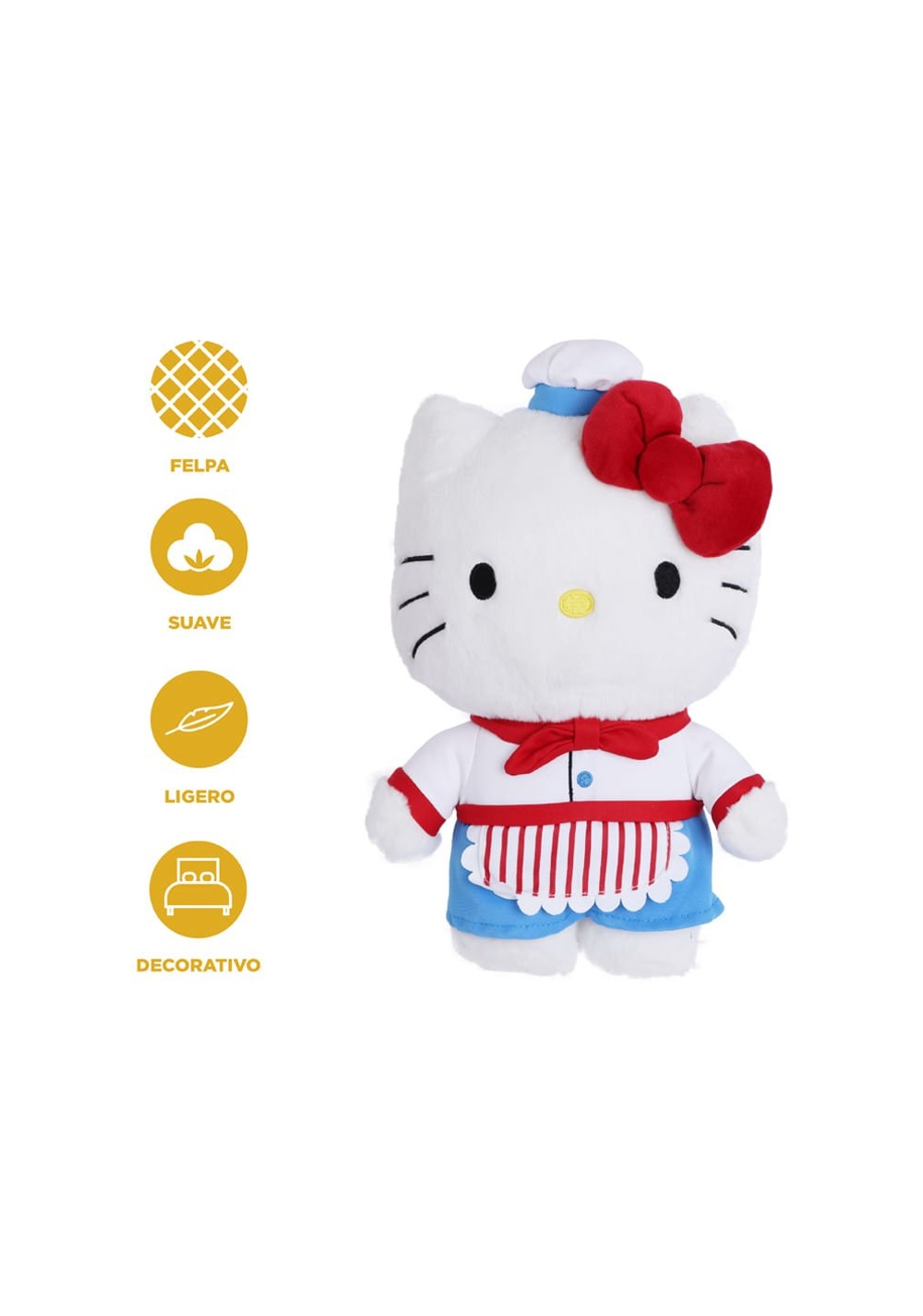 Peluche Decorativo Cocinera 36x24 Cm Hello Kitty Dinner Miniso Unisex - Vista 4