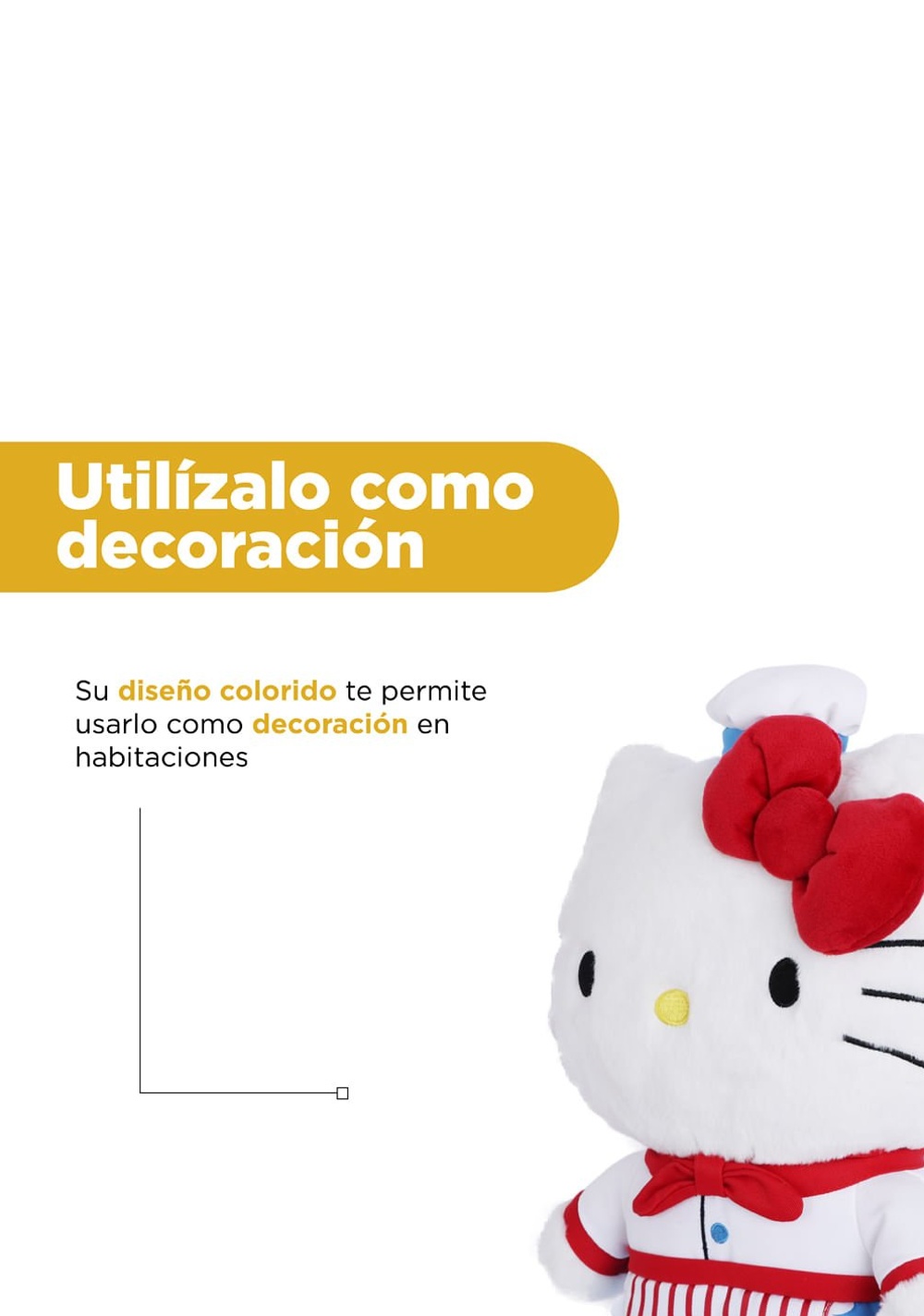 Peluche Decorativo Cocinera 36x24 Cm Hello Kitty Dinner Miniso Unisex - Vista 7