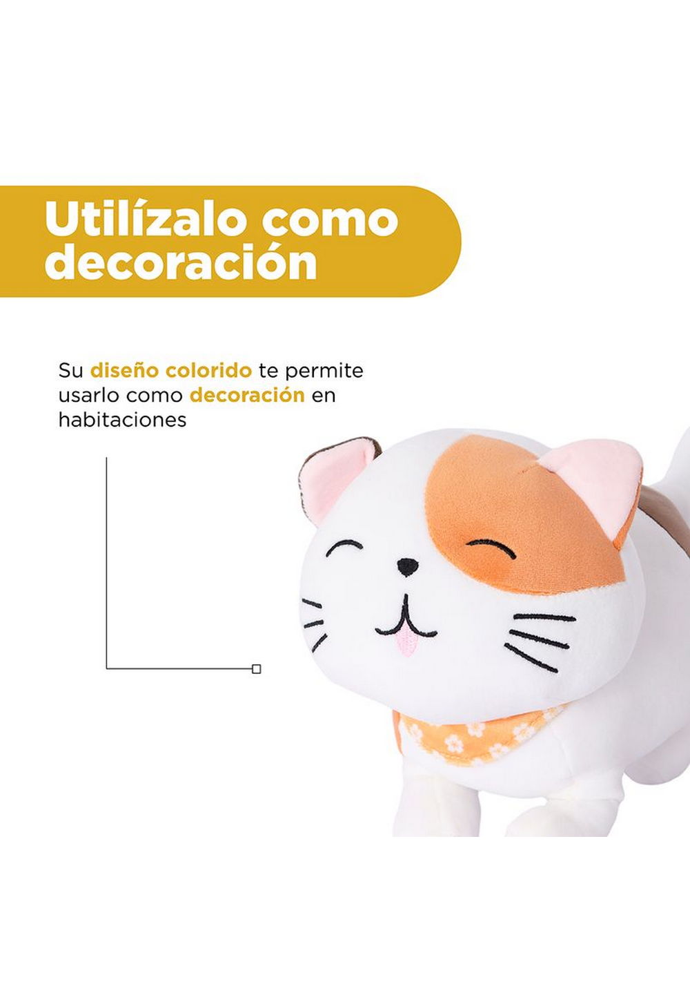 Peluche Gato Calicó 27x23. 5 Cm Miniso Unisex - Vista 5