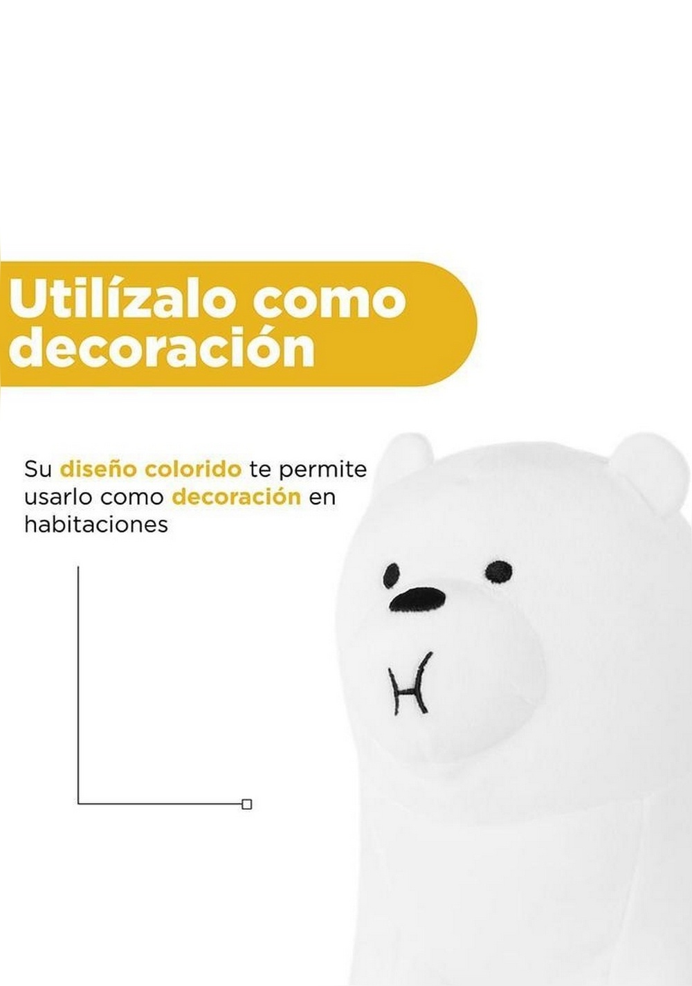 Peluche Music Polar We Bare Bears Miniso Unisex - Vista 7