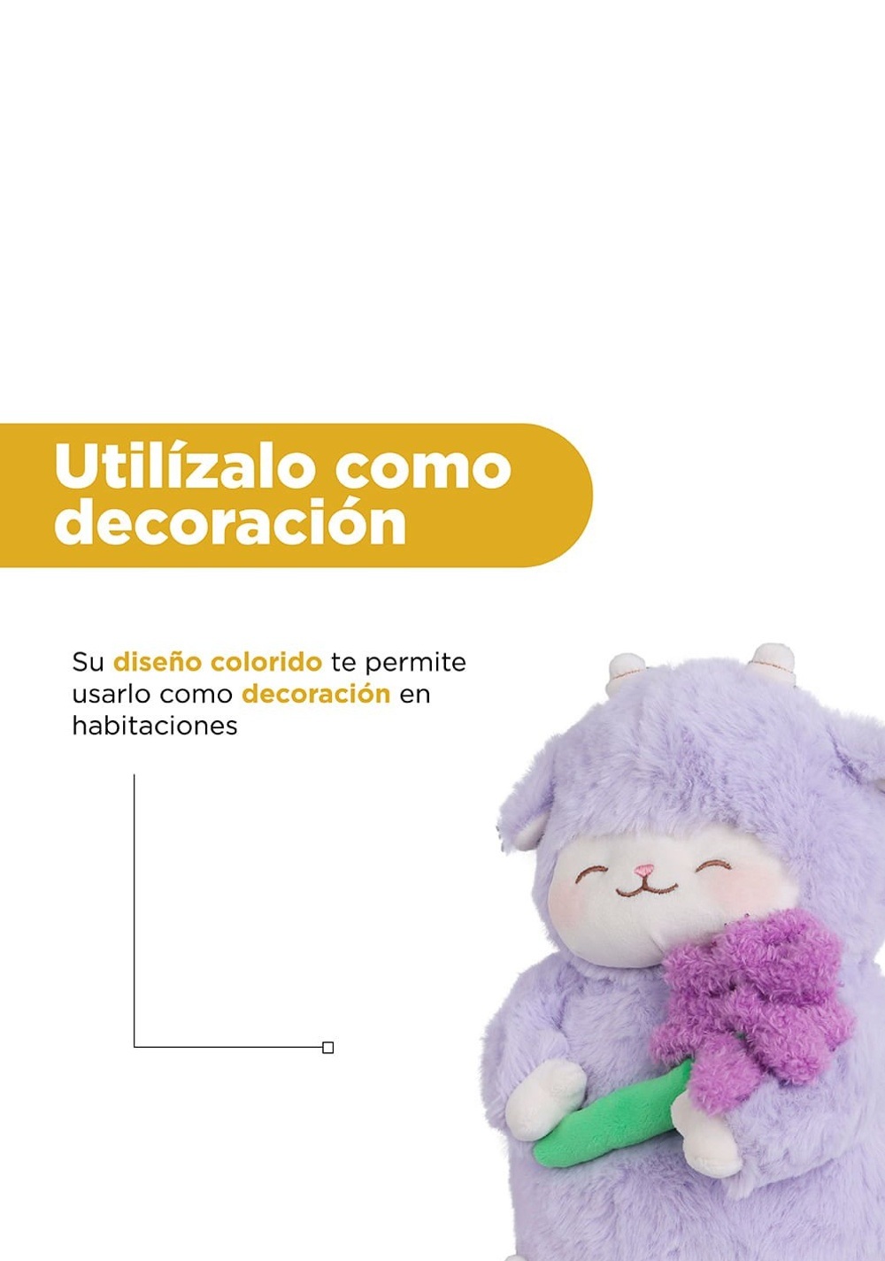 Peluche Oveja con Flor Decorativo Cici Mini Family Miniso Unisex - Vista 7