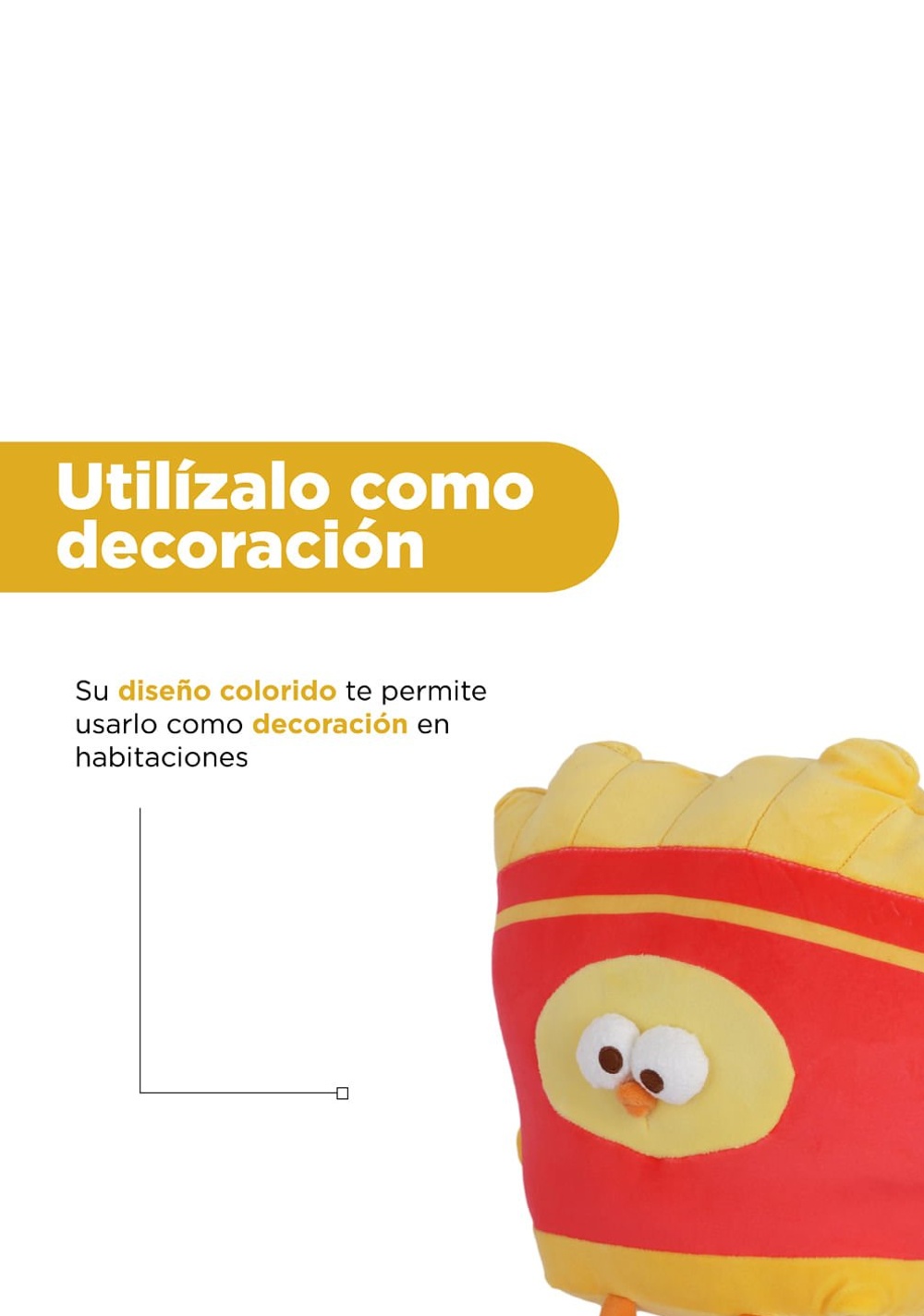 Peluche Papas Fritas 30x31 Cm Decorativo Dundun Miniso Unisex - Vista 7