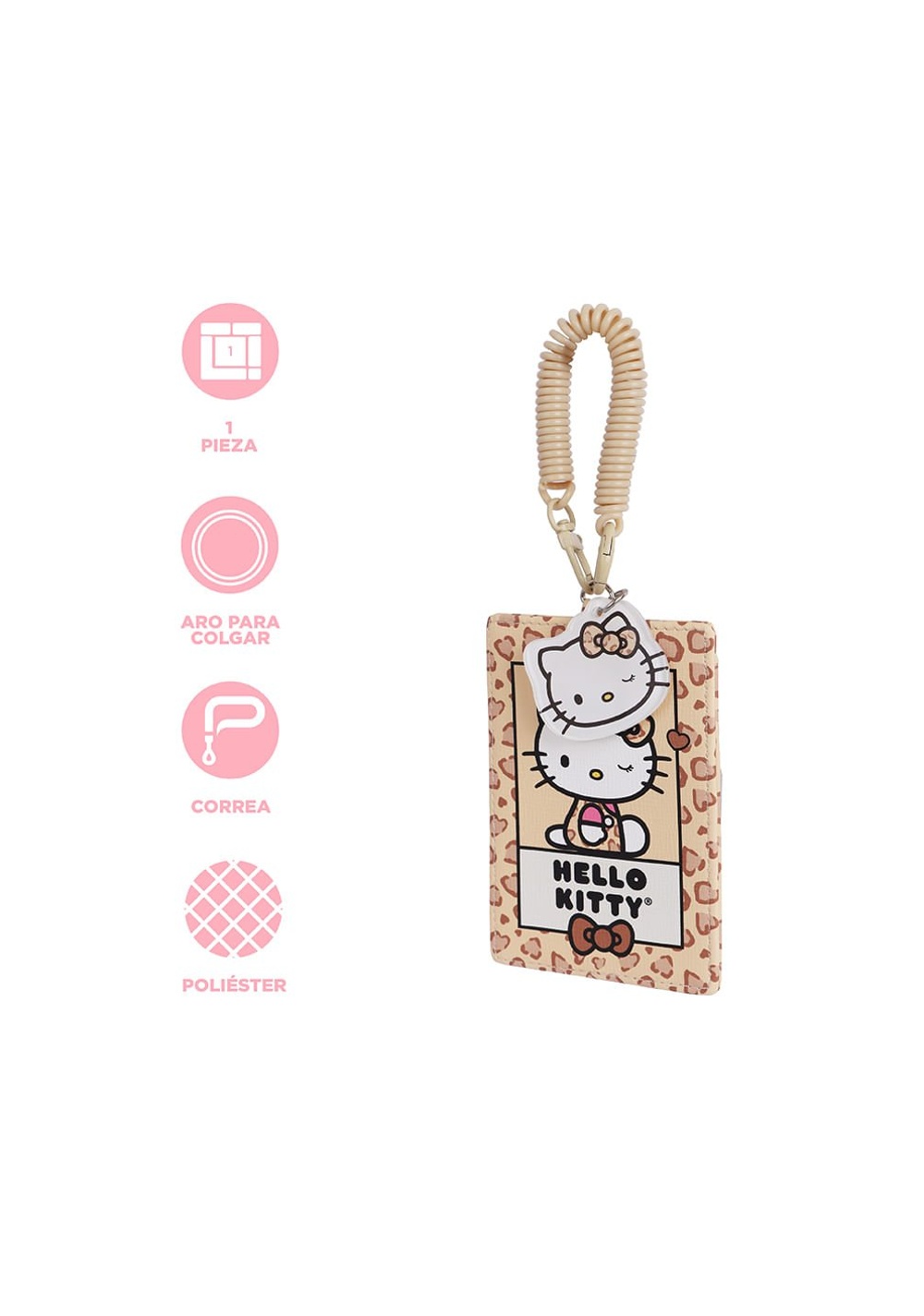 Porta Credencial de Print Café Hello Kitty Leopard Miniso Unisex - Vista 4