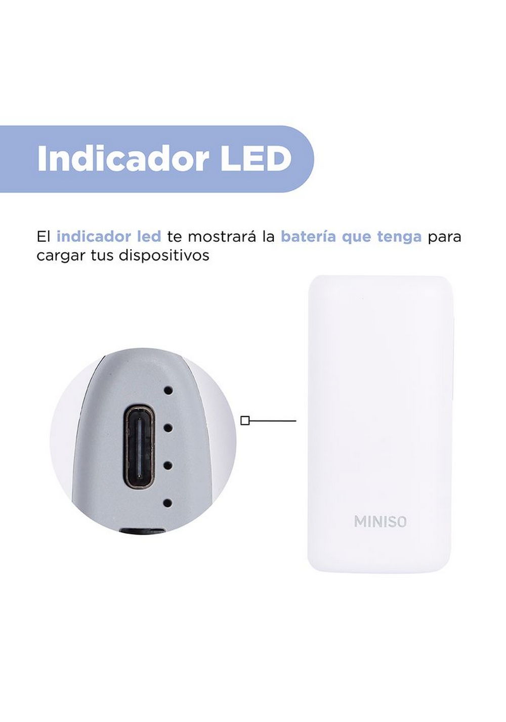 Power Bank 4000 Mah Miniso Unisex - Vista 5