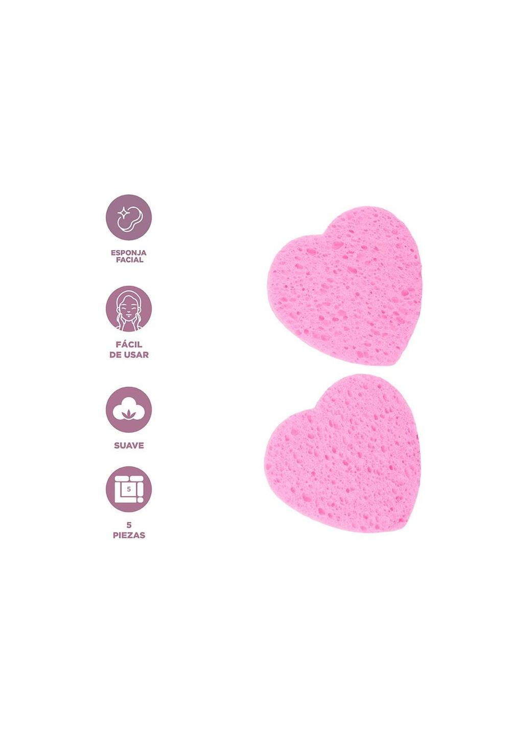 Puffs Limpiadores Faciales Forma de Corazón 5 Unidades Miniso Unisex - Vista 4