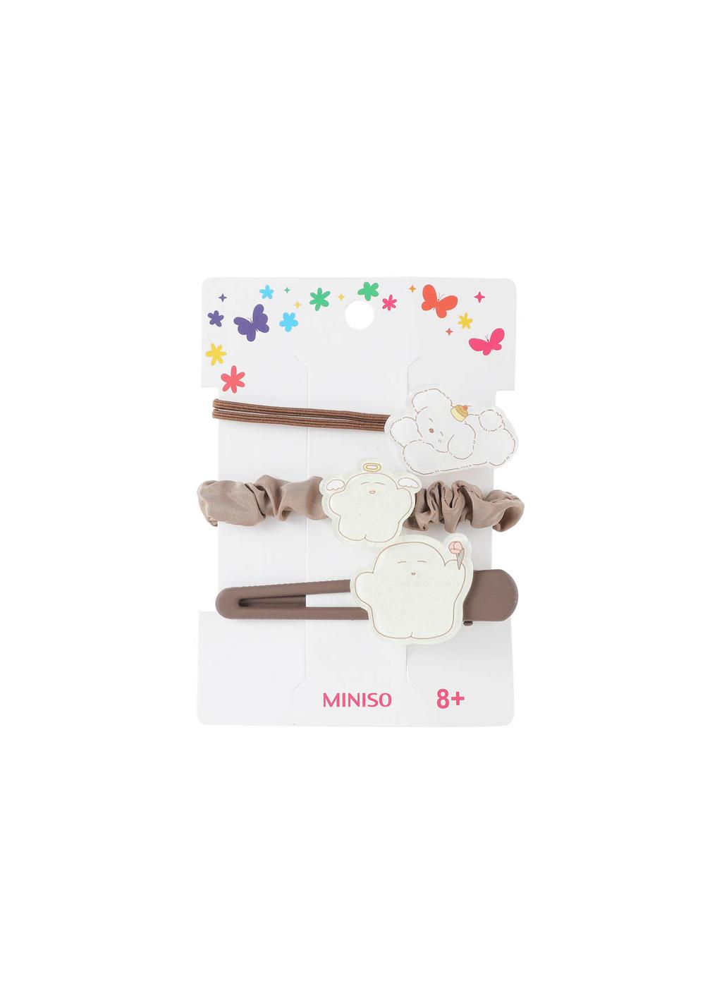 Set de 3 Colas para Cabello Estilo Coreano Bread Baking Miniso para Mujer - Vista 4