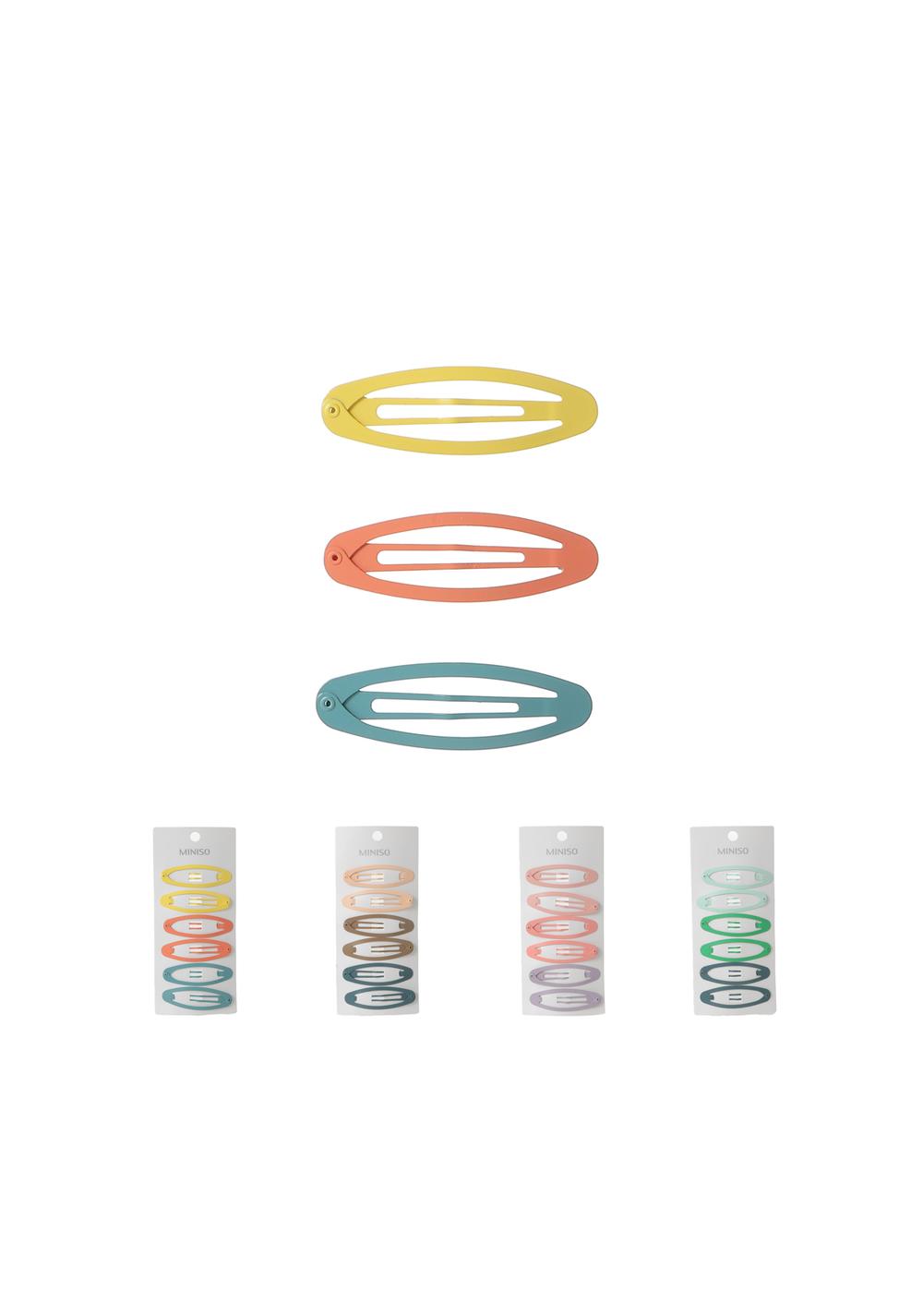 Set de 6 Pinzas para el Cabello Ovaladas de Colores Cm Miniso