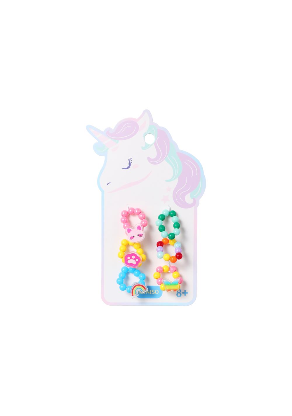Set de Anillos Funnys Cuentas de Colores 6 Pzas Miniso