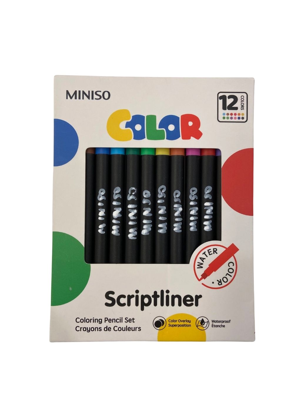 Set de Bolígrafos Diseño Triangular 12 Colores Miniso