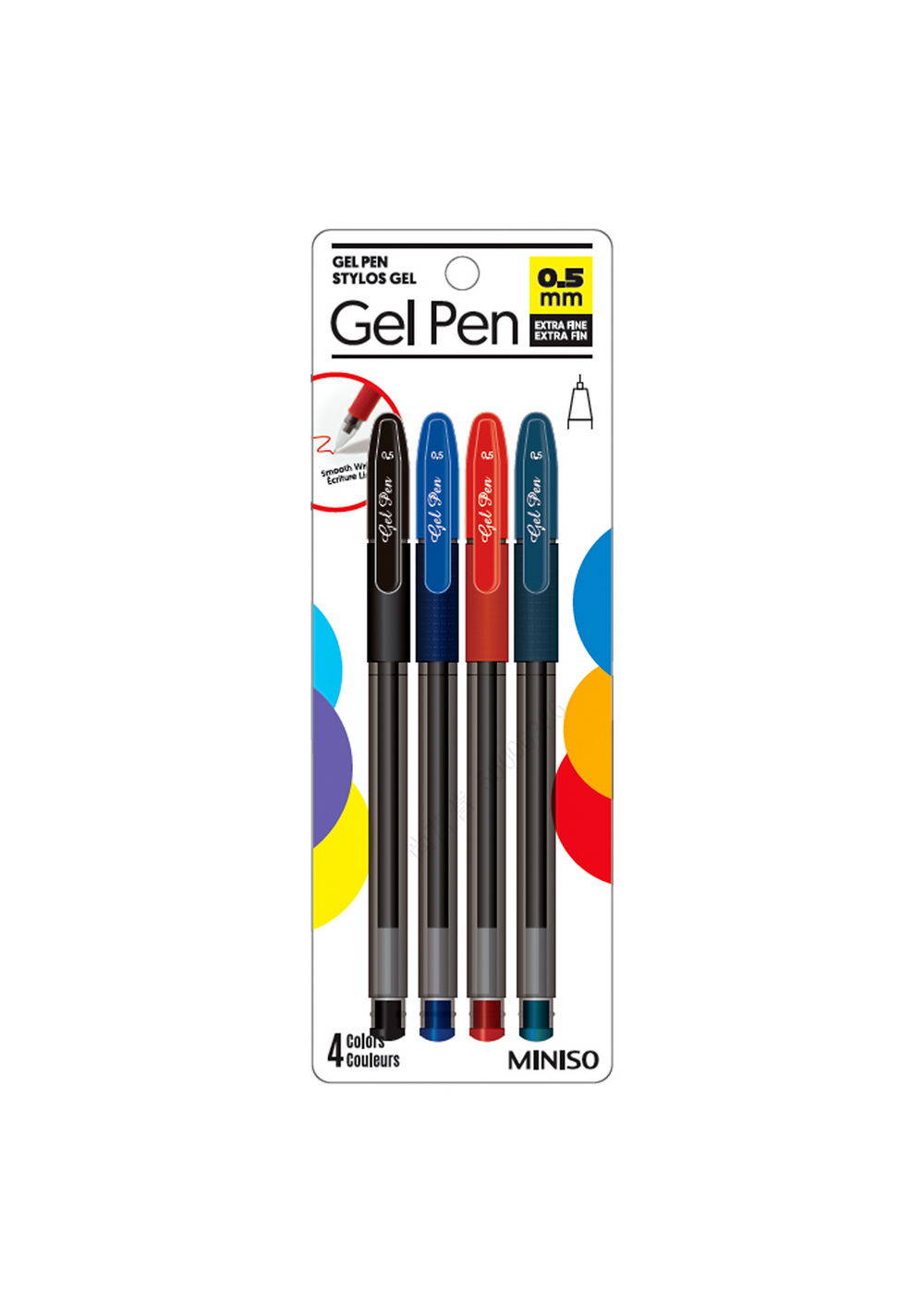 Set de Bolígrafos de Gel 0. 5 Mm (4 Piezas) Miniso
