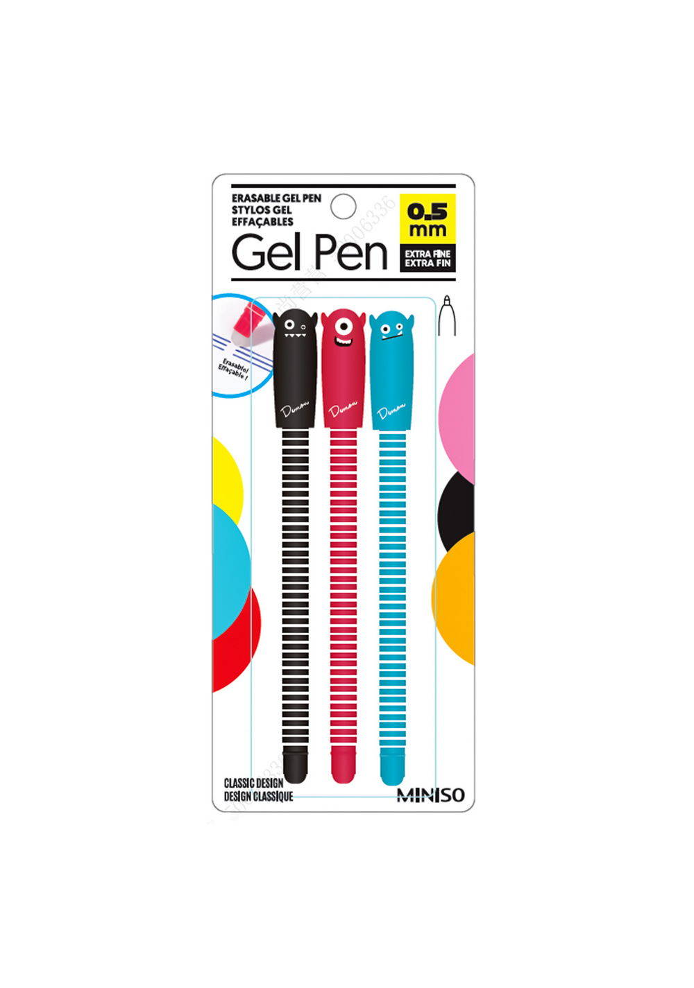 Set de Bolígrafos de Gel Borrable (3 Piezas) Miniso