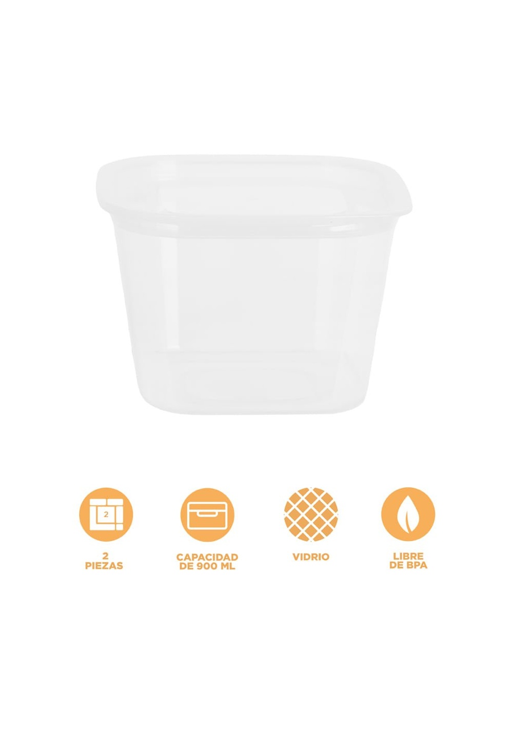 Set Contenedores para Alimentos 900 Ml 2 Piezas Miniso Unisex - Vista 3
