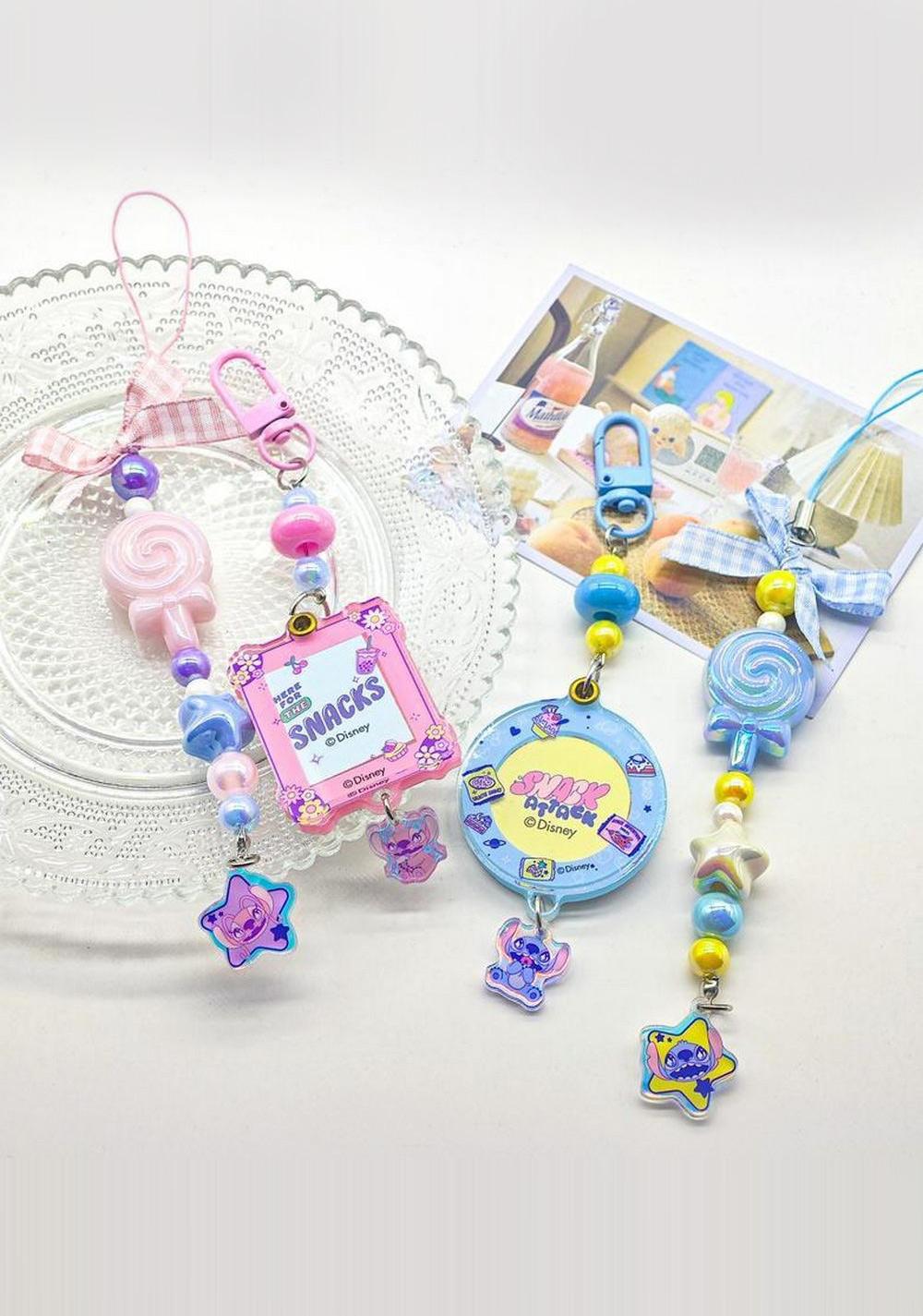 Set de Llavero y Accesorio para Celular Stitch Disney Miniso