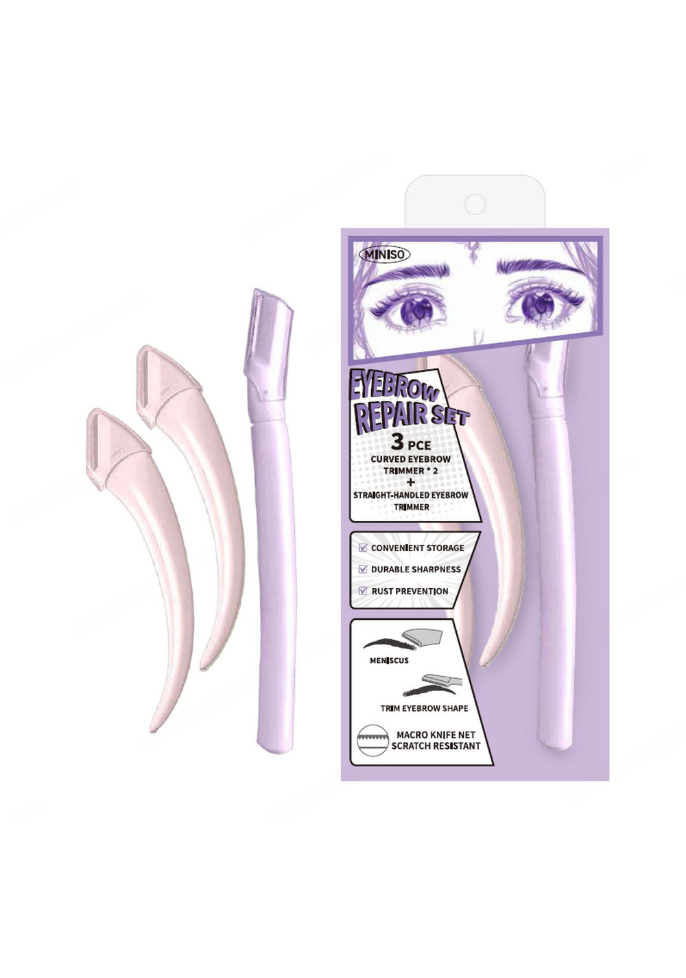 Set de Maquinillas para Cejas 3 Piezas Miniso