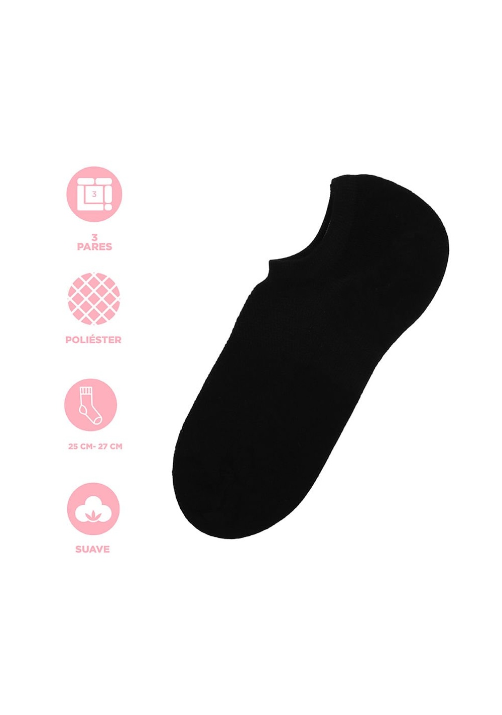 Set Medias 3 Pares Diseño Aleatorio Miniso para Hombre - Vista 3