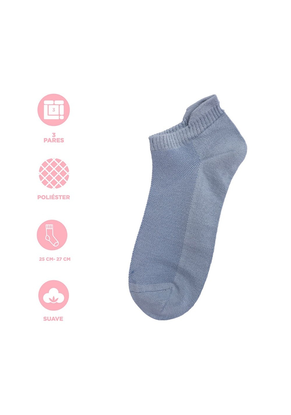 Set Medias Talla 25-27 3 Pares Miniso para Hombre - Vista 3
