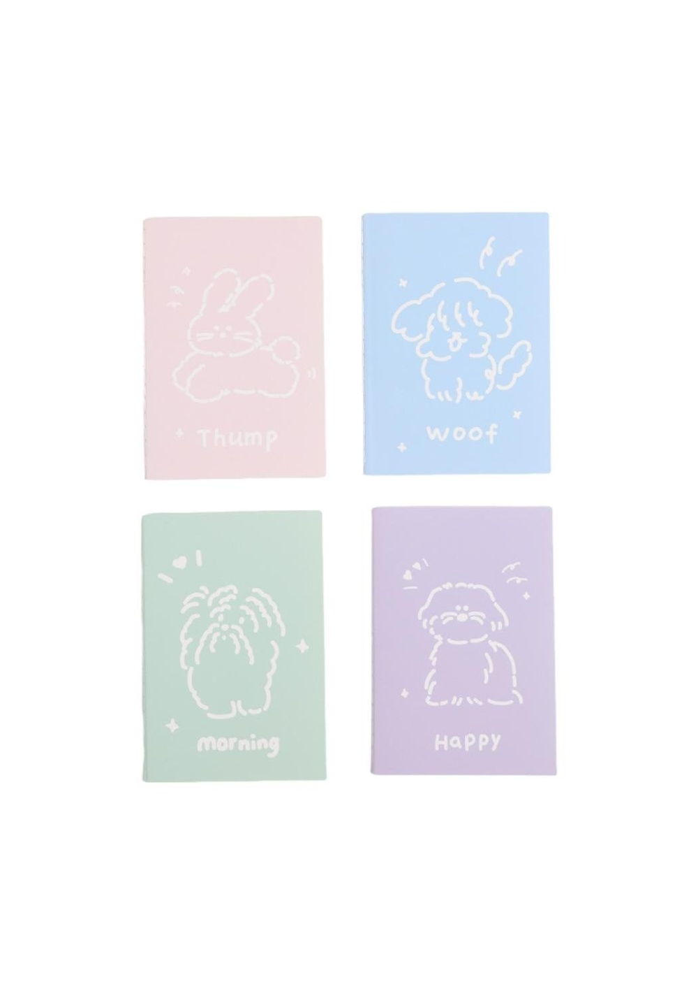 Set de Mini Cuadernos Cosidos 4 Pzas 20 Hojas Miniso
