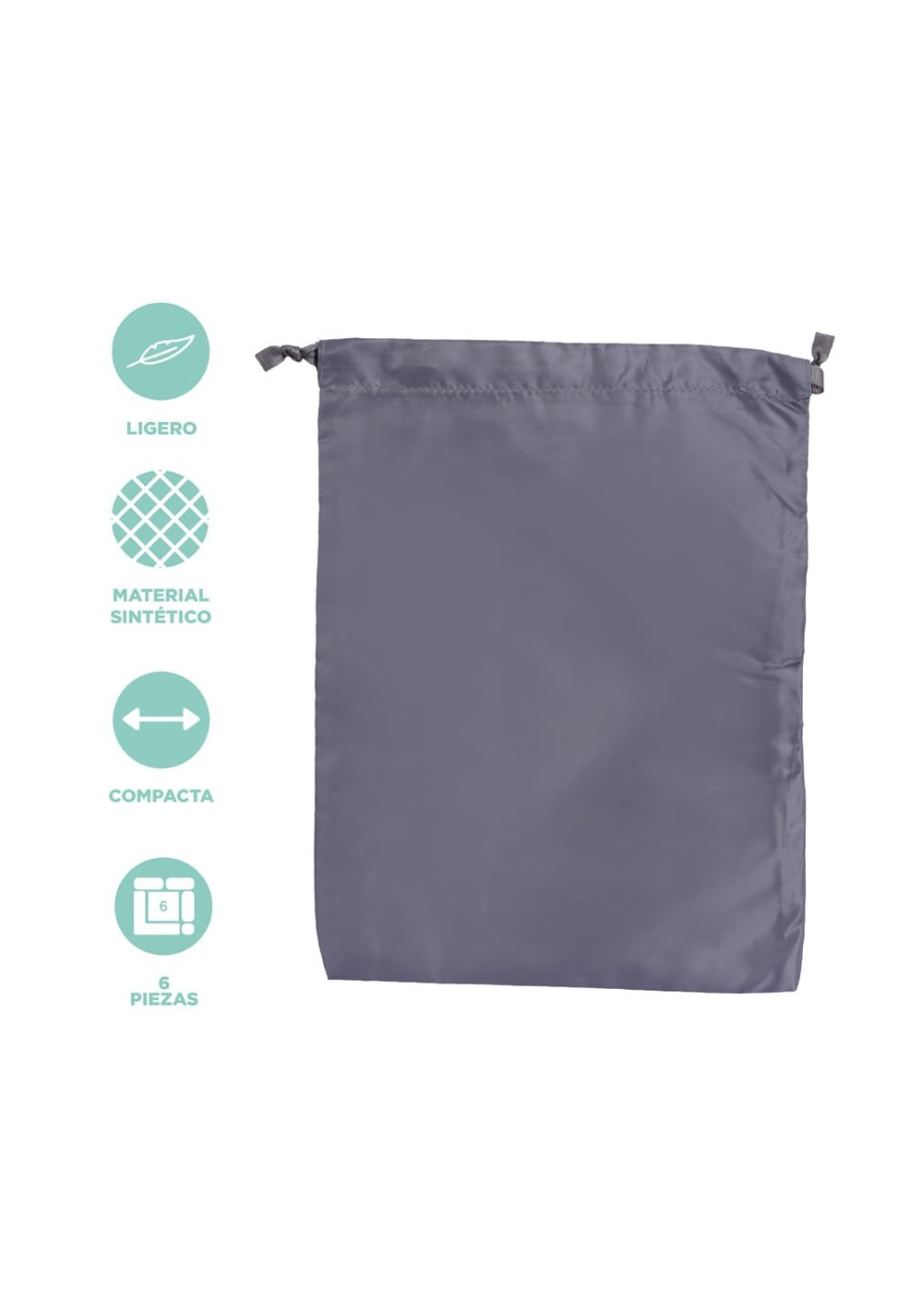 Set de Neceseres Premium Textil Travel 6 Piezas Miniso para Mujer - Vista 4