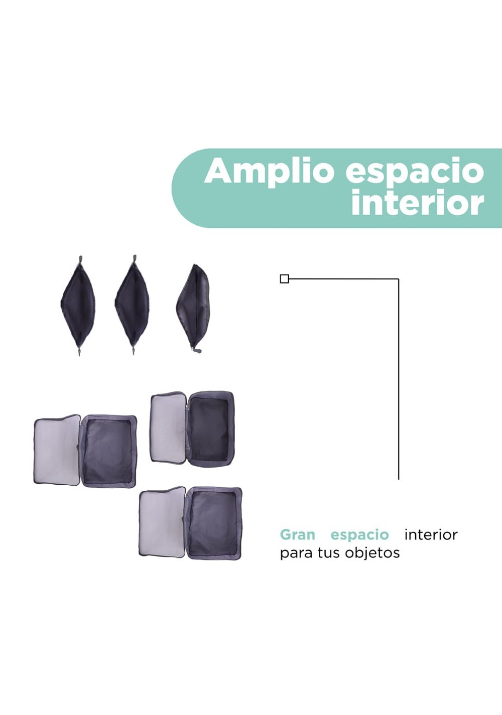 Set de Neceseres Premium Textil Travel 6 Piezas Miniso para Mujer - Vista 5